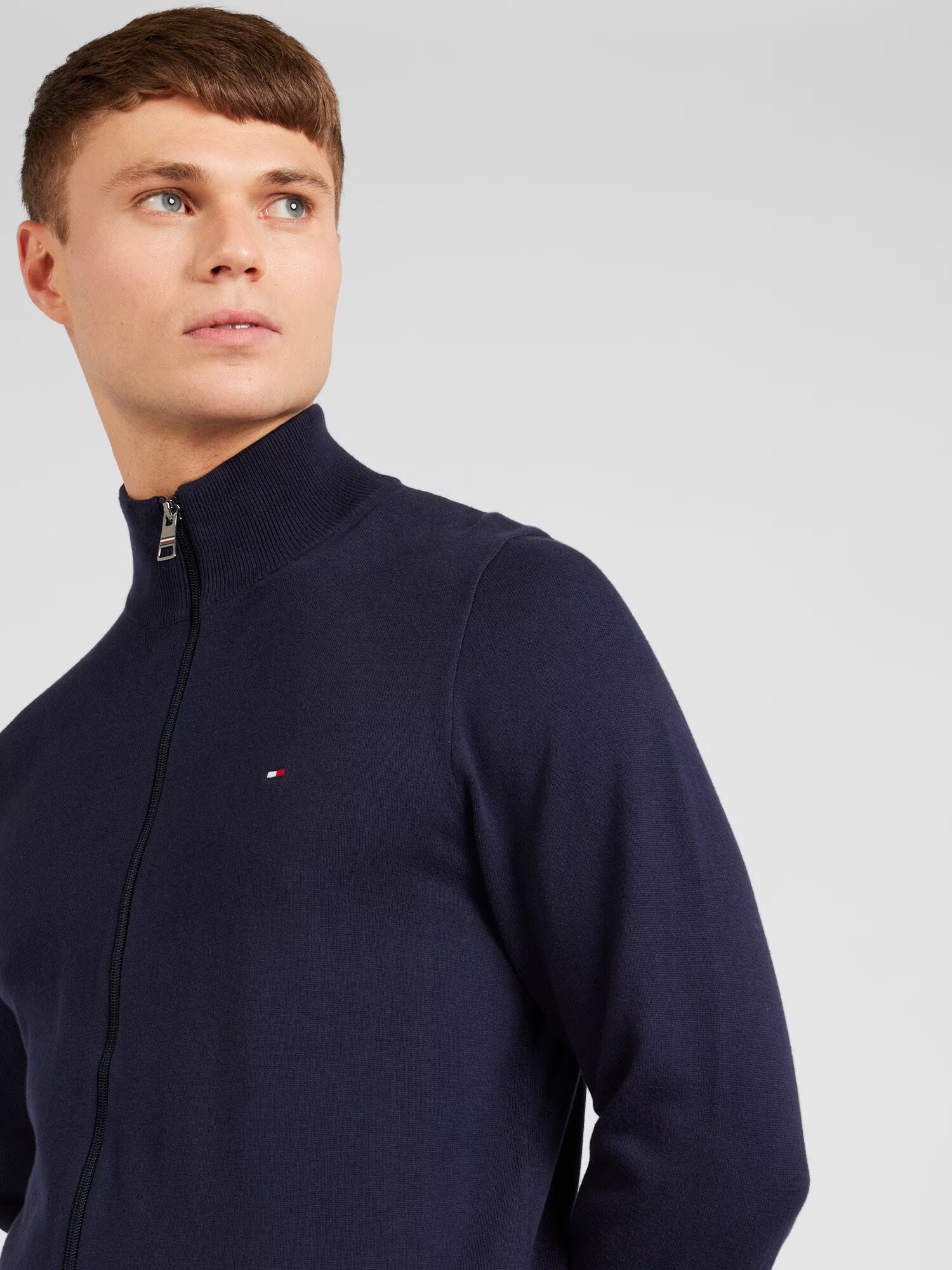 TOMMY HILFIGER Geacă tricotată bleumarin / roșu intens / alb - Pled.ro