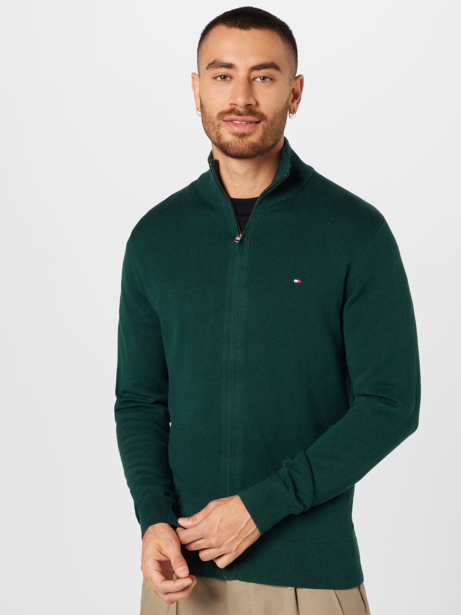 TOMMY HILFIGER Geacă tricotată bleumarin / verde închis / roșu / alb - Pled.ro