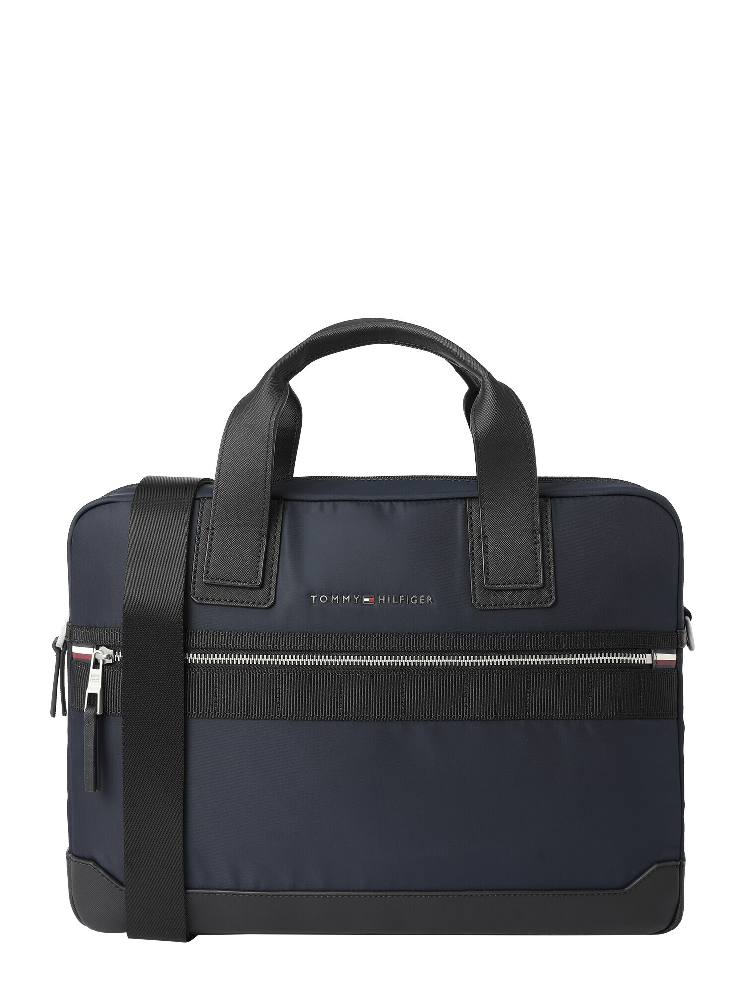 TOMMY HILFIGER Geantă laptop 'Elevated' albastru închis / negru / argintiu - Pled.ro