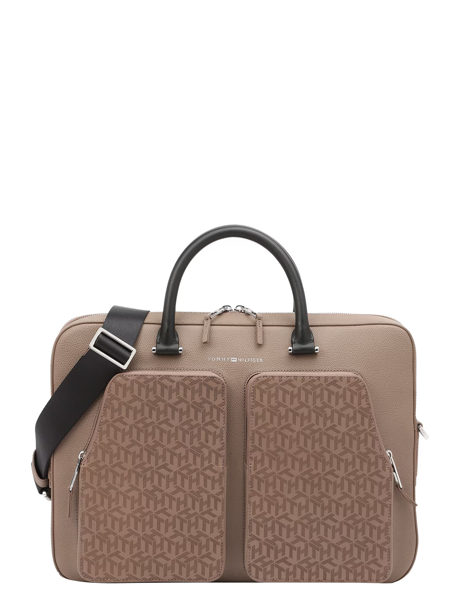 TOMMY HILFIGER Geantă laptop gri taupe / negru - Pled.ro