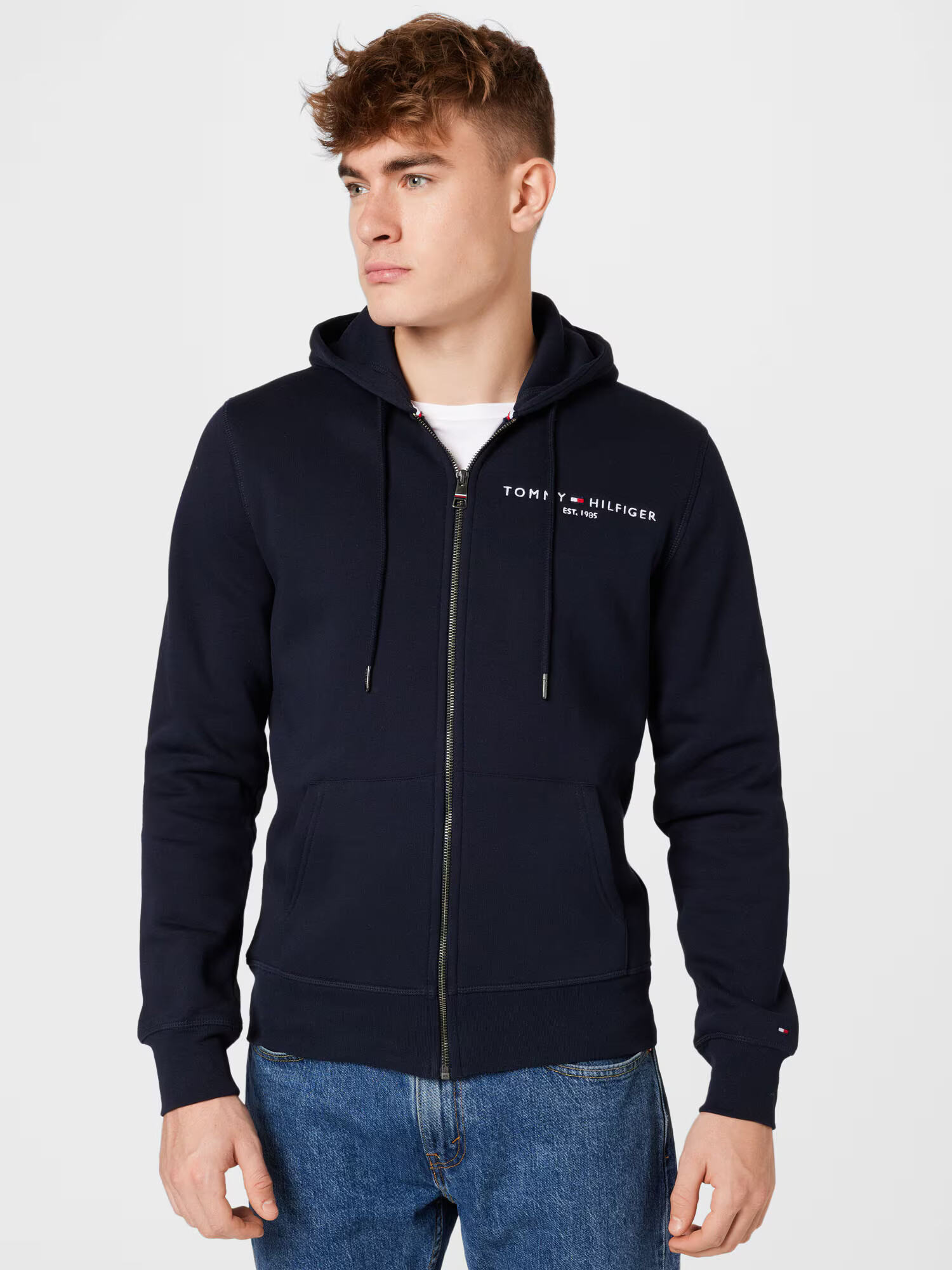 TOMMY HILFIGER Hanorac albastru închis / roșu / alb - Pled.ro