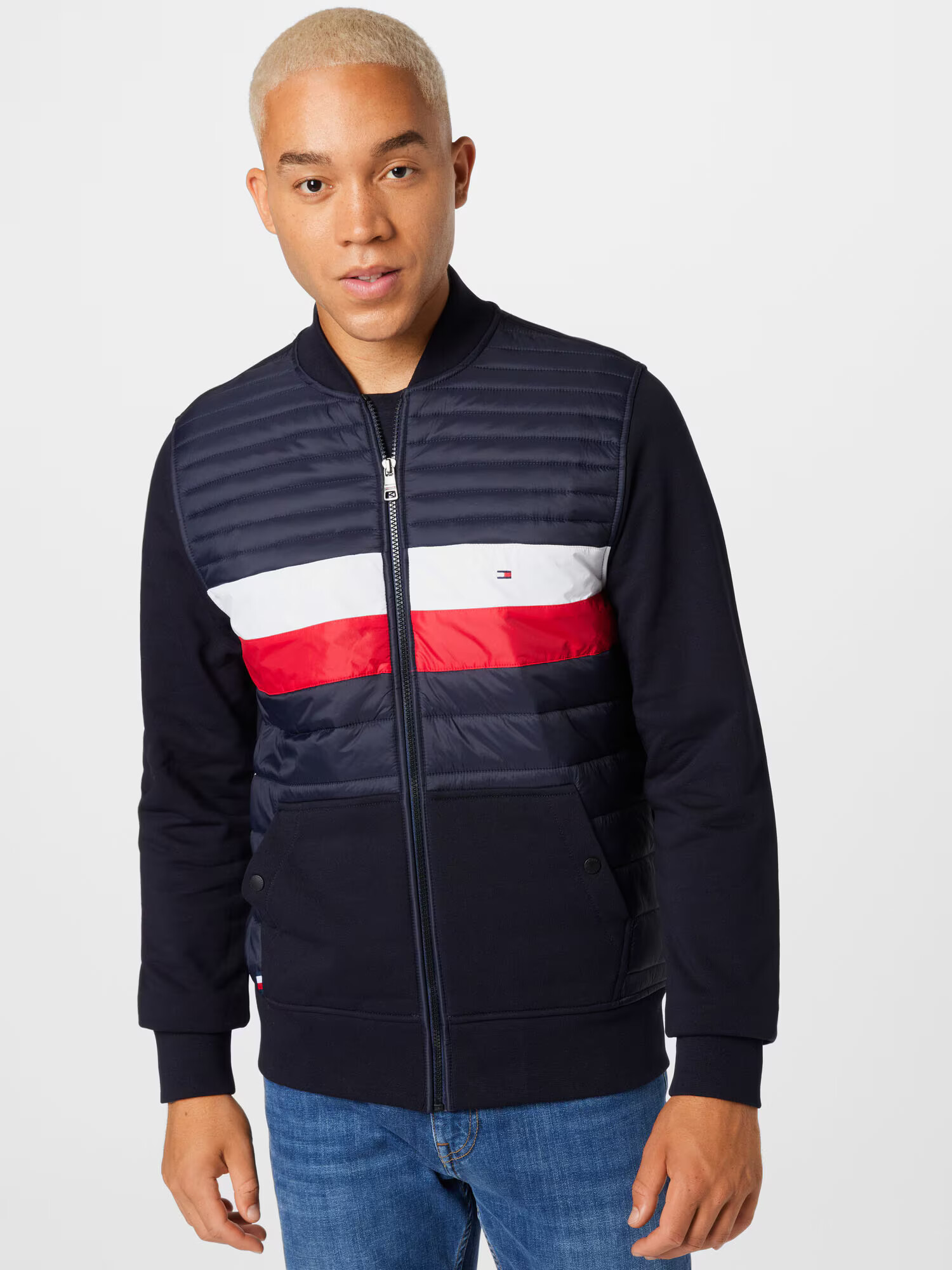 TOMMY HILFIGER Hanorac albastru noapte / roșu / alb - Pled.ro