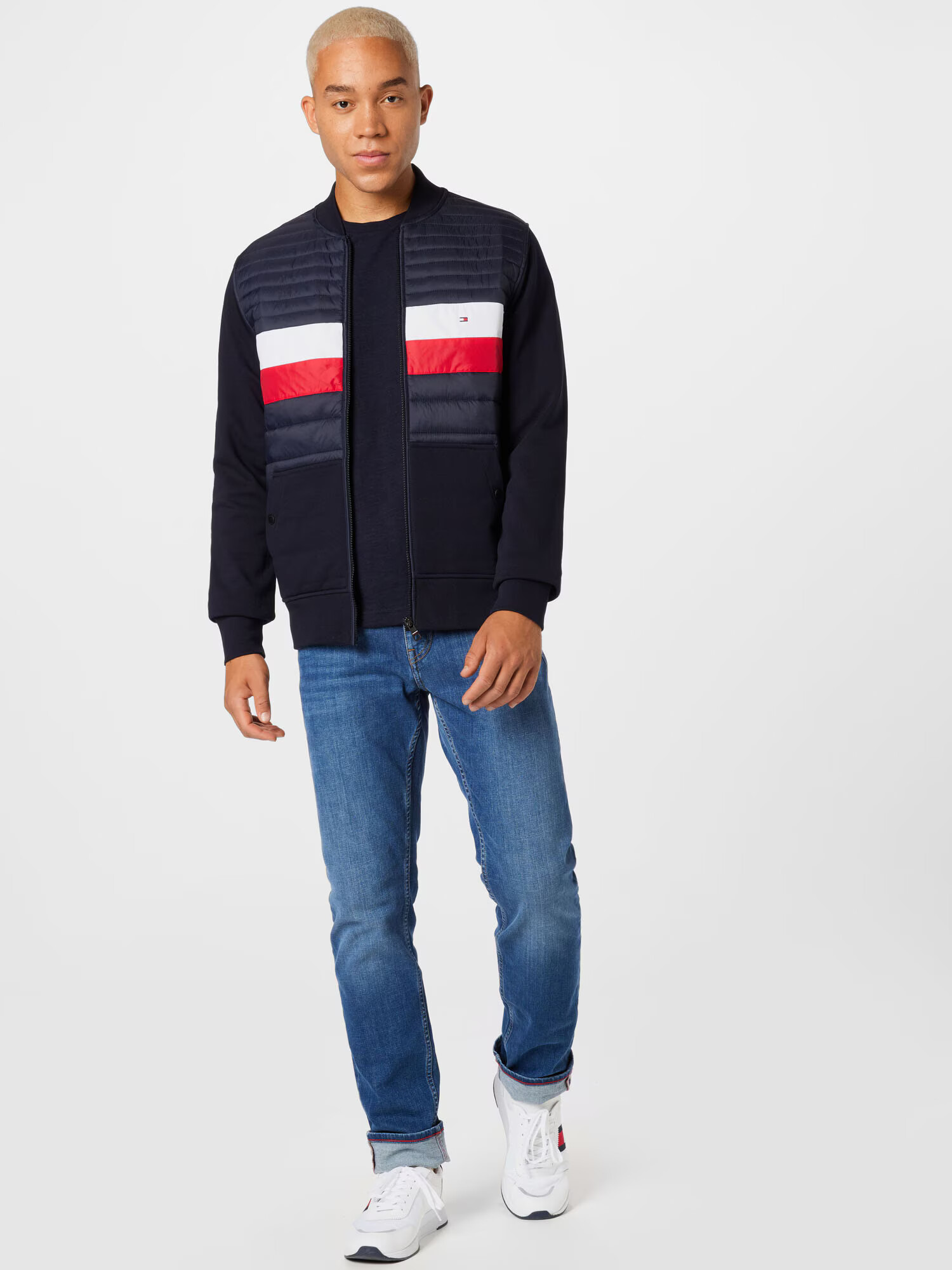 TOMMY HILFIGER Hanorac albastru noapte / roșu / alb - Pled.ro