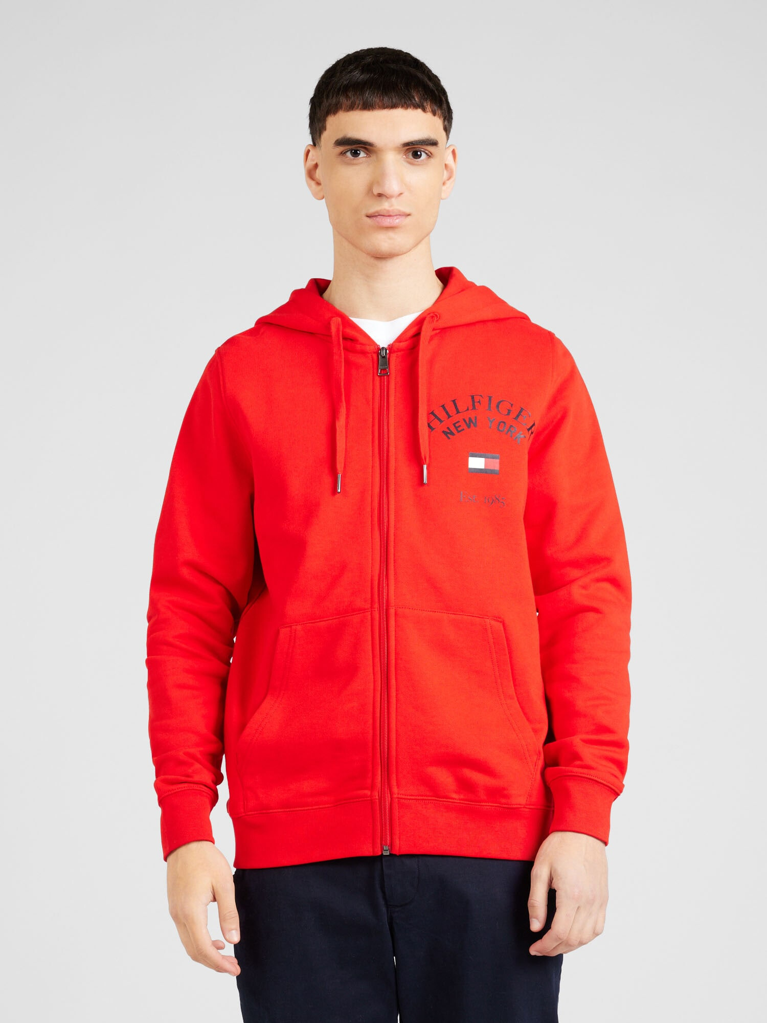 TOMMY HILFIGER Hanorac 'Varsity Arched' bleumarin / roșu / alb - Pled.ro