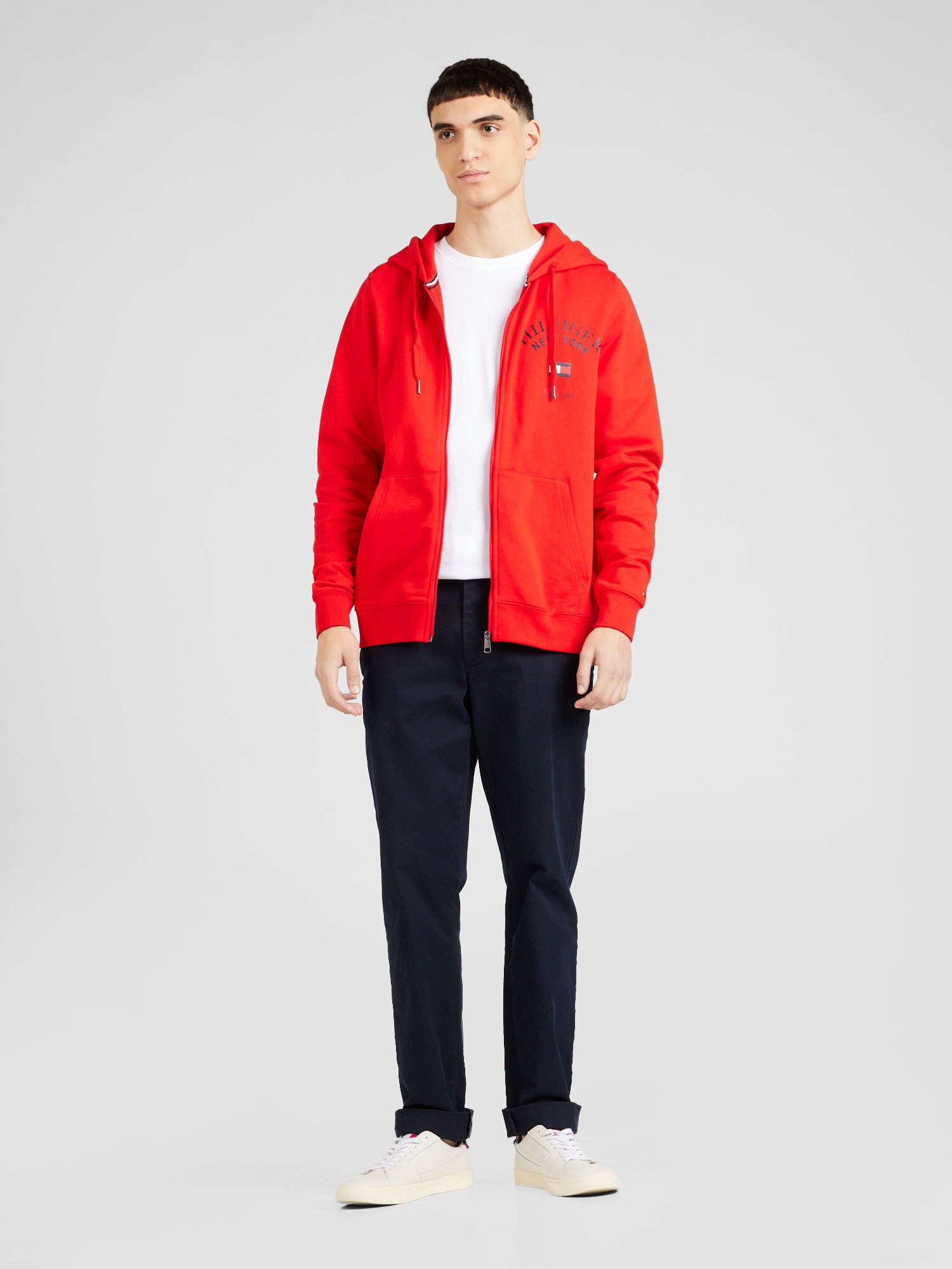 TOMMY HILFIGER Hanorac 'Varsity Arched' bleumarin / roșu / alb - Pled.ro