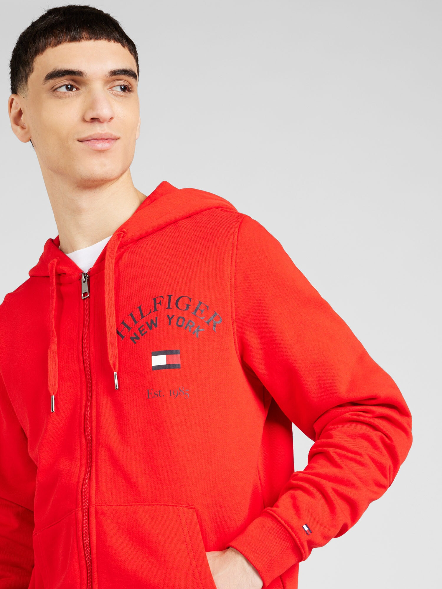 TOMMY HILFIGER Hanorac 'Varsity Arched' bleumarin / roșu / alb - Pled.ro