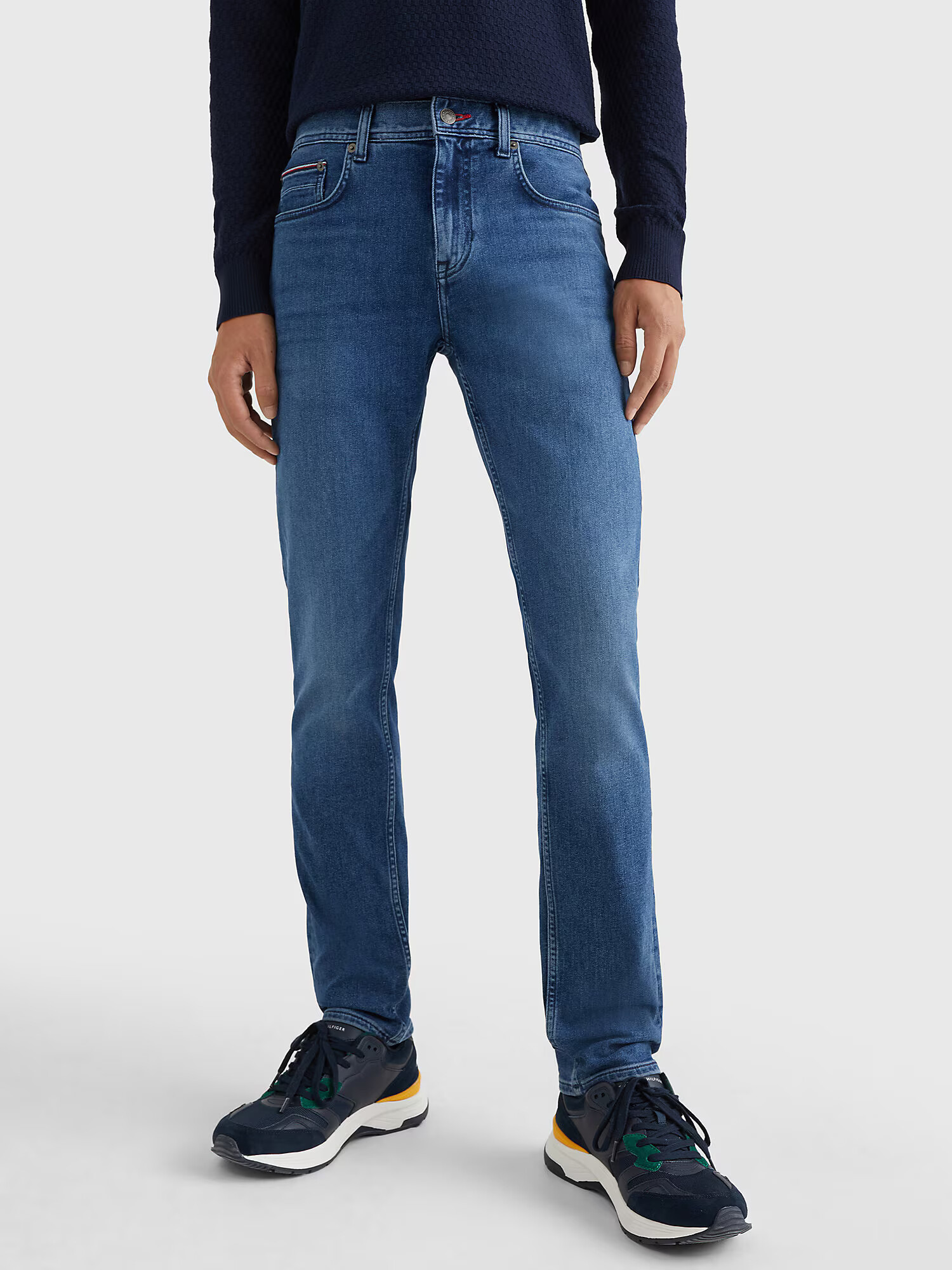 TOMMY HILFIGER Jeans 'Denton' albastru denim / maro - Pled.ro