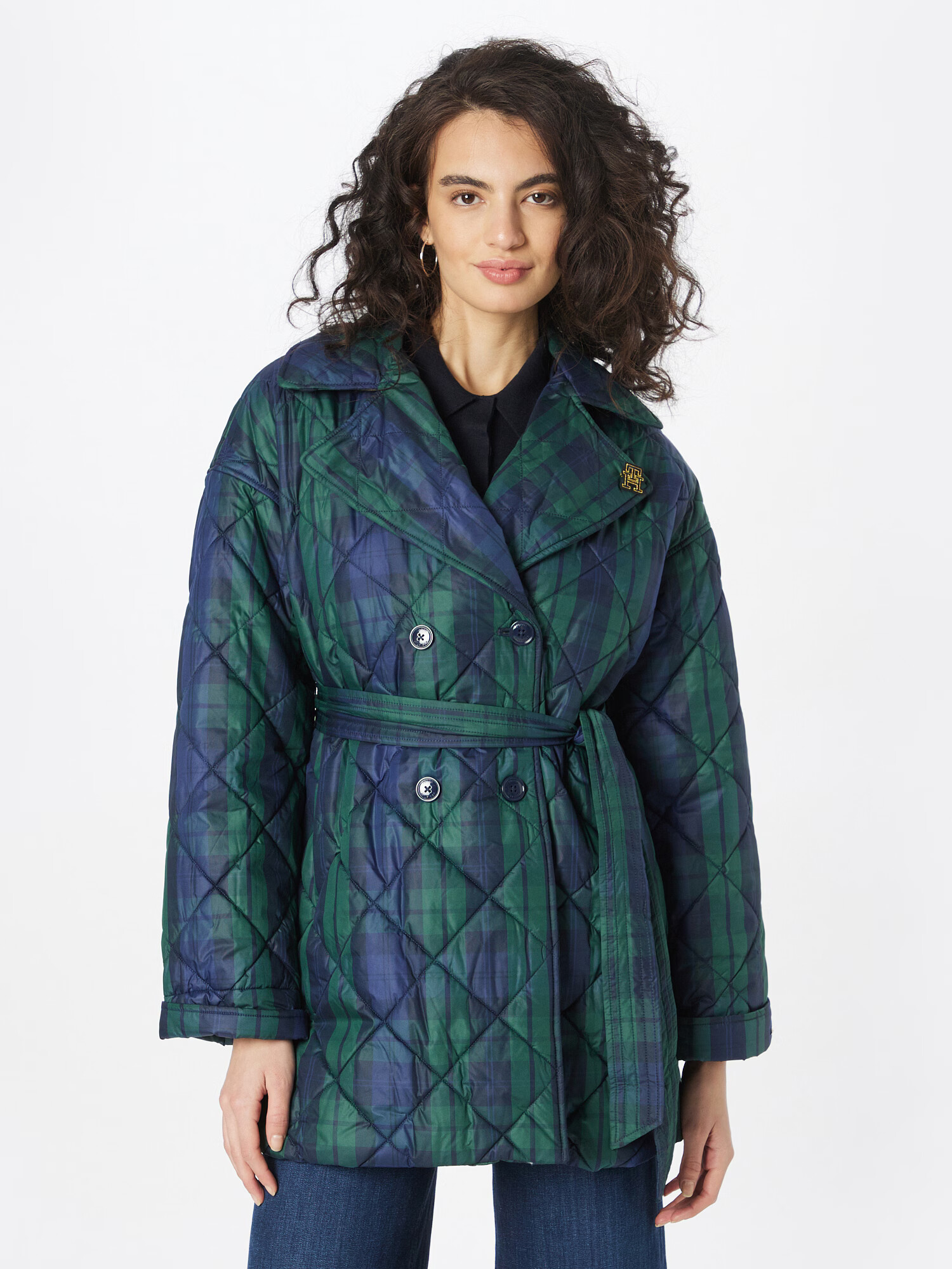 TOMMY HILFIGER Palton de primăvară-toamnă bleumarin / verde închis - Pled.ro