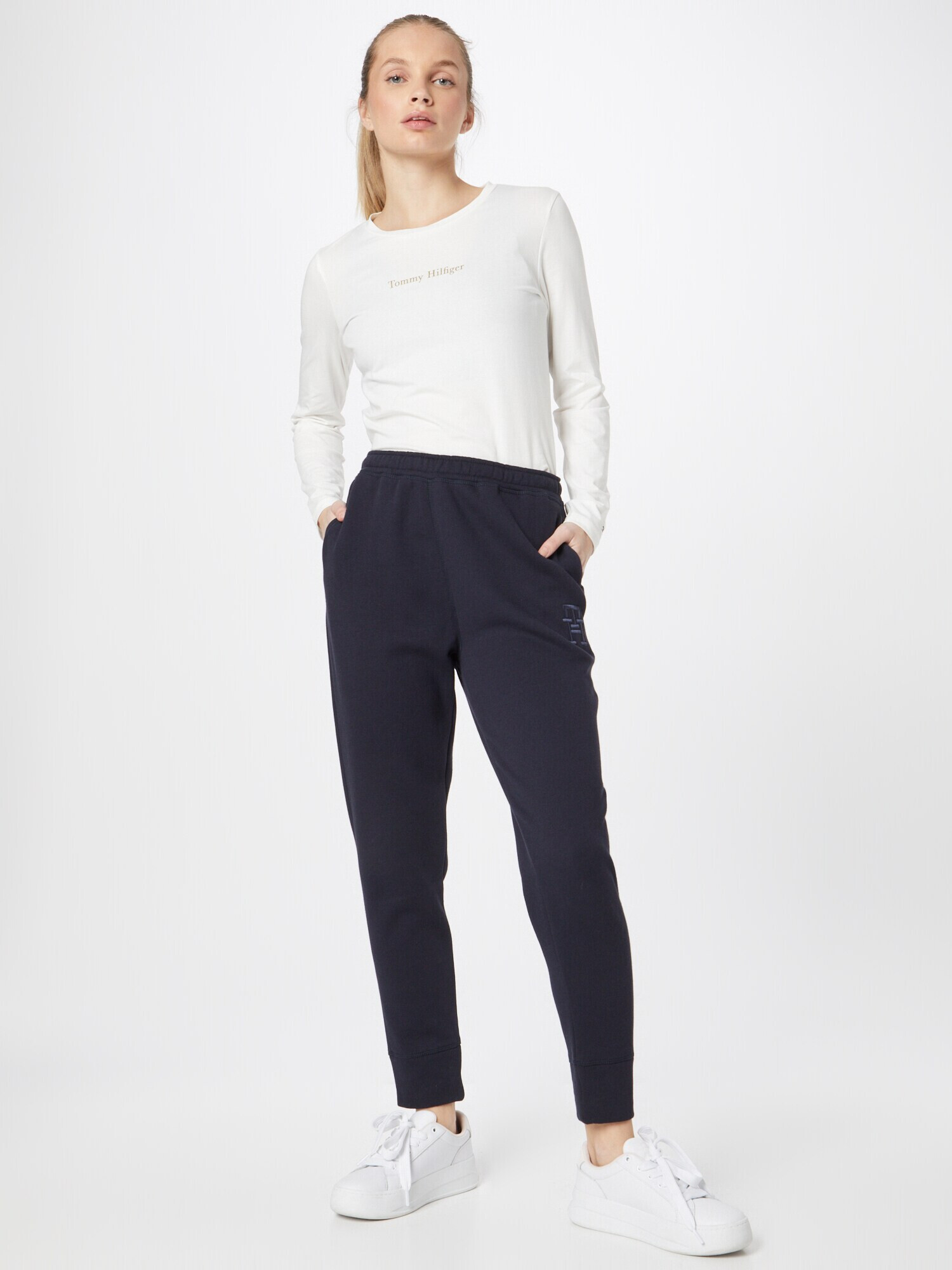 TOMMY HILFIGER Pantaloni albastru noapte / roșu / alb - Pled.ro