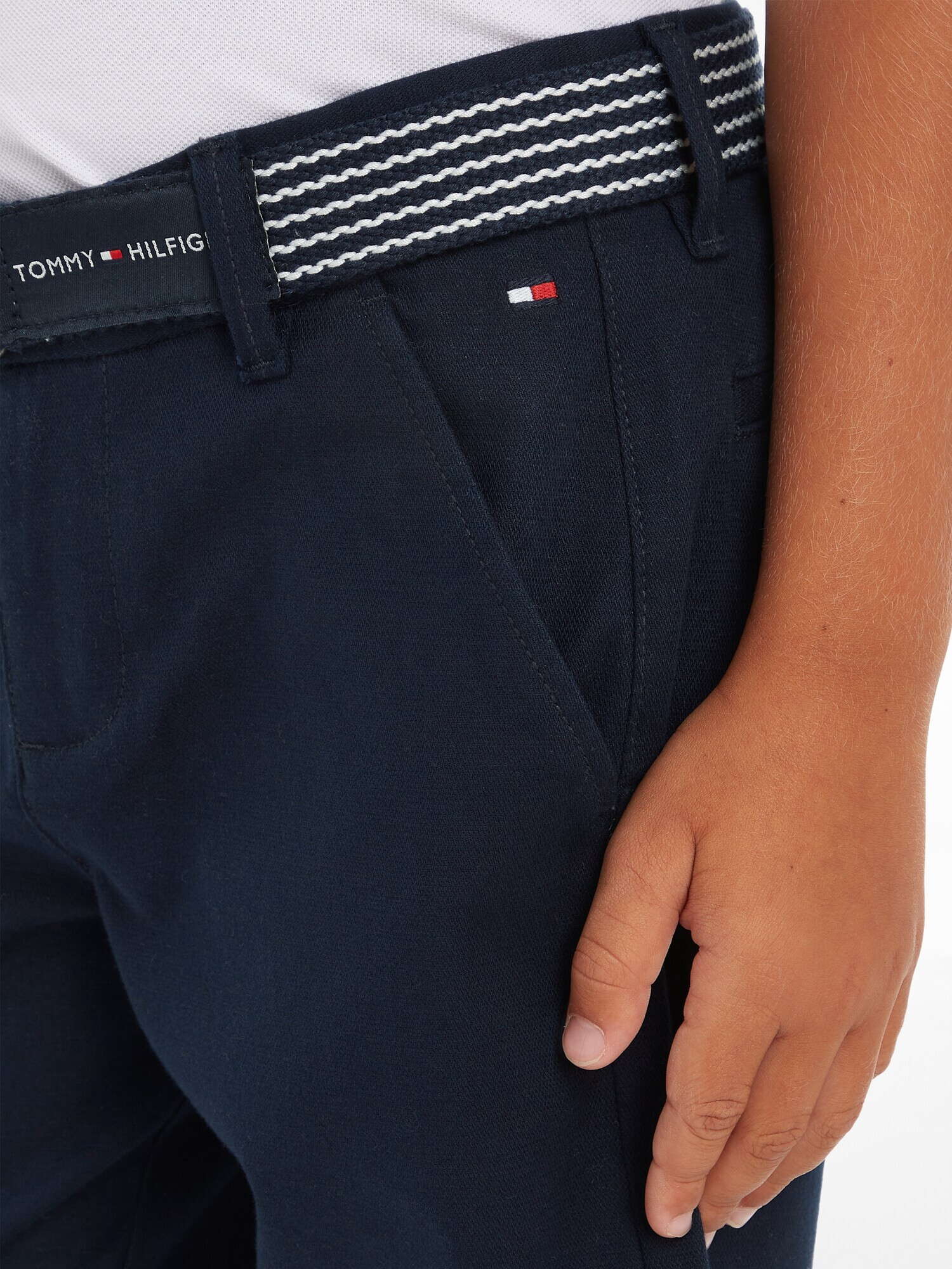 TOMMY HILFIGER Pantaloni bleumarin / alb - Pled.ro