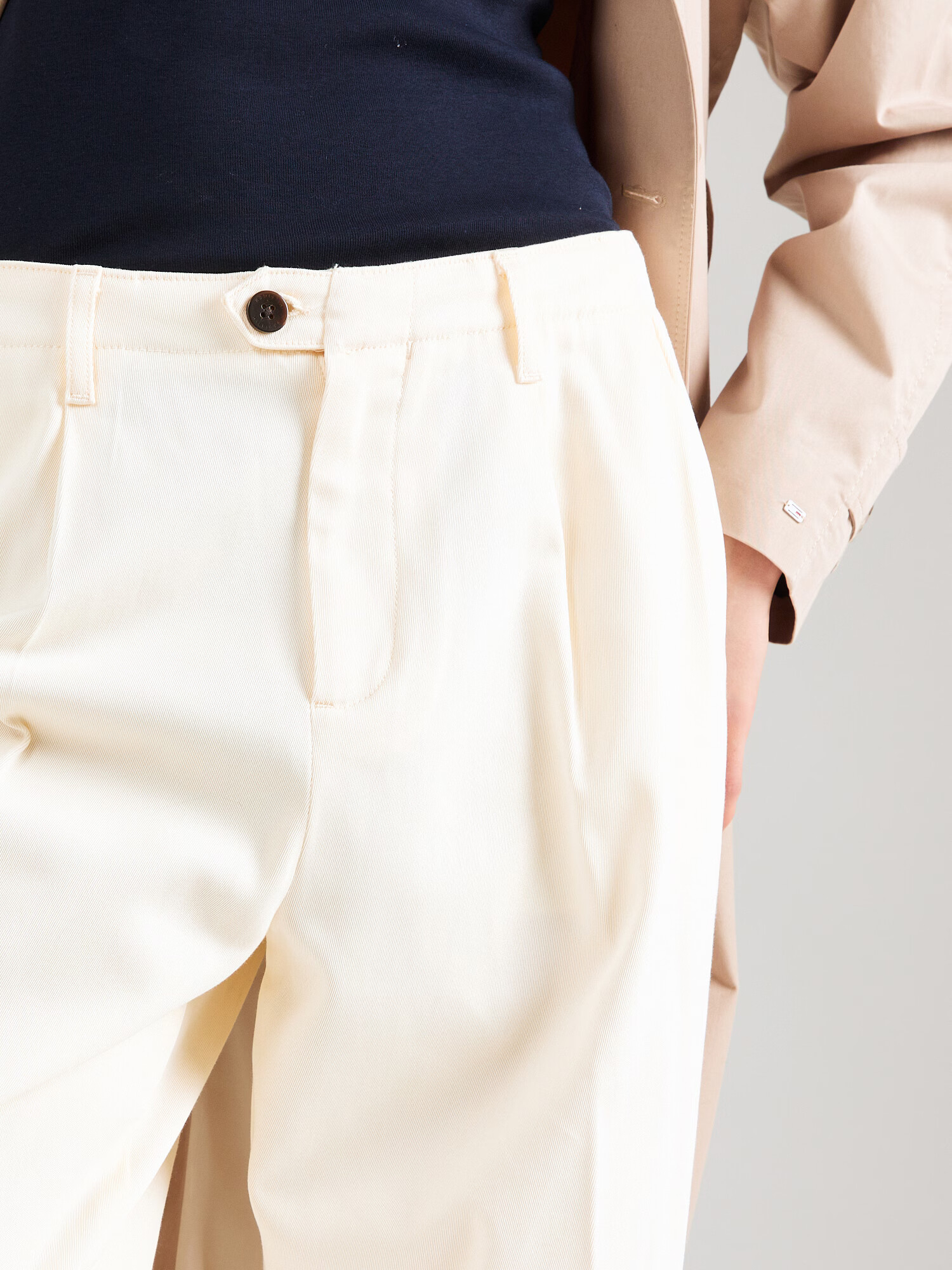 TOMMY HILFIGER Pantaloni cu dungă crem - Pled.ro