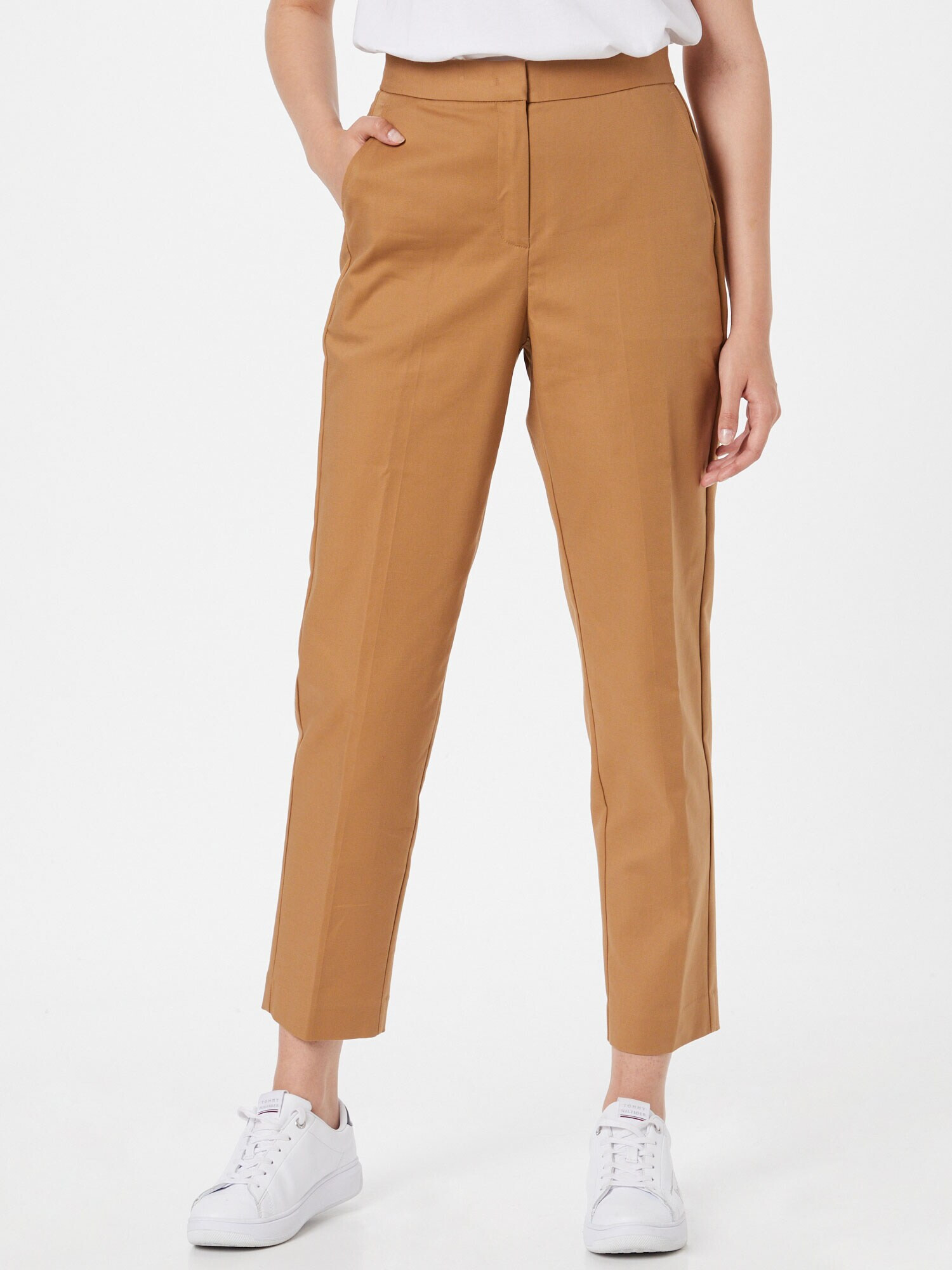 TOMMY HILFIGER Pantaloni cu dungă maro caramel - Pled.ro