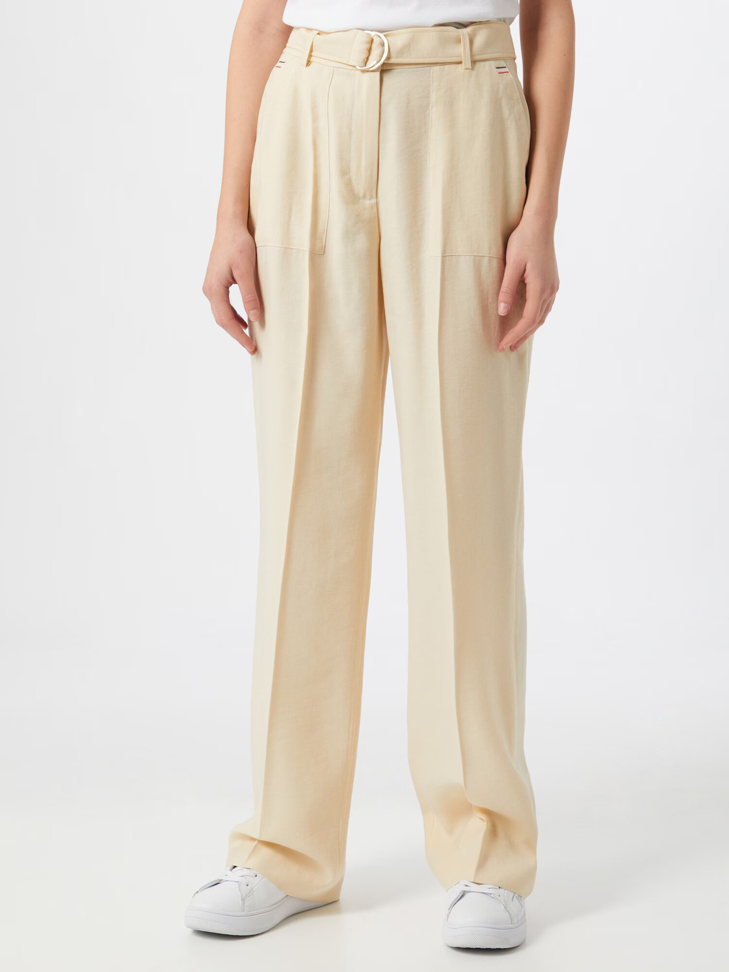 TOMMY HILFIGER Pantaloni cu dungă ' X ABOUT YOU WL BELTED PANT' bej - Pled.ro