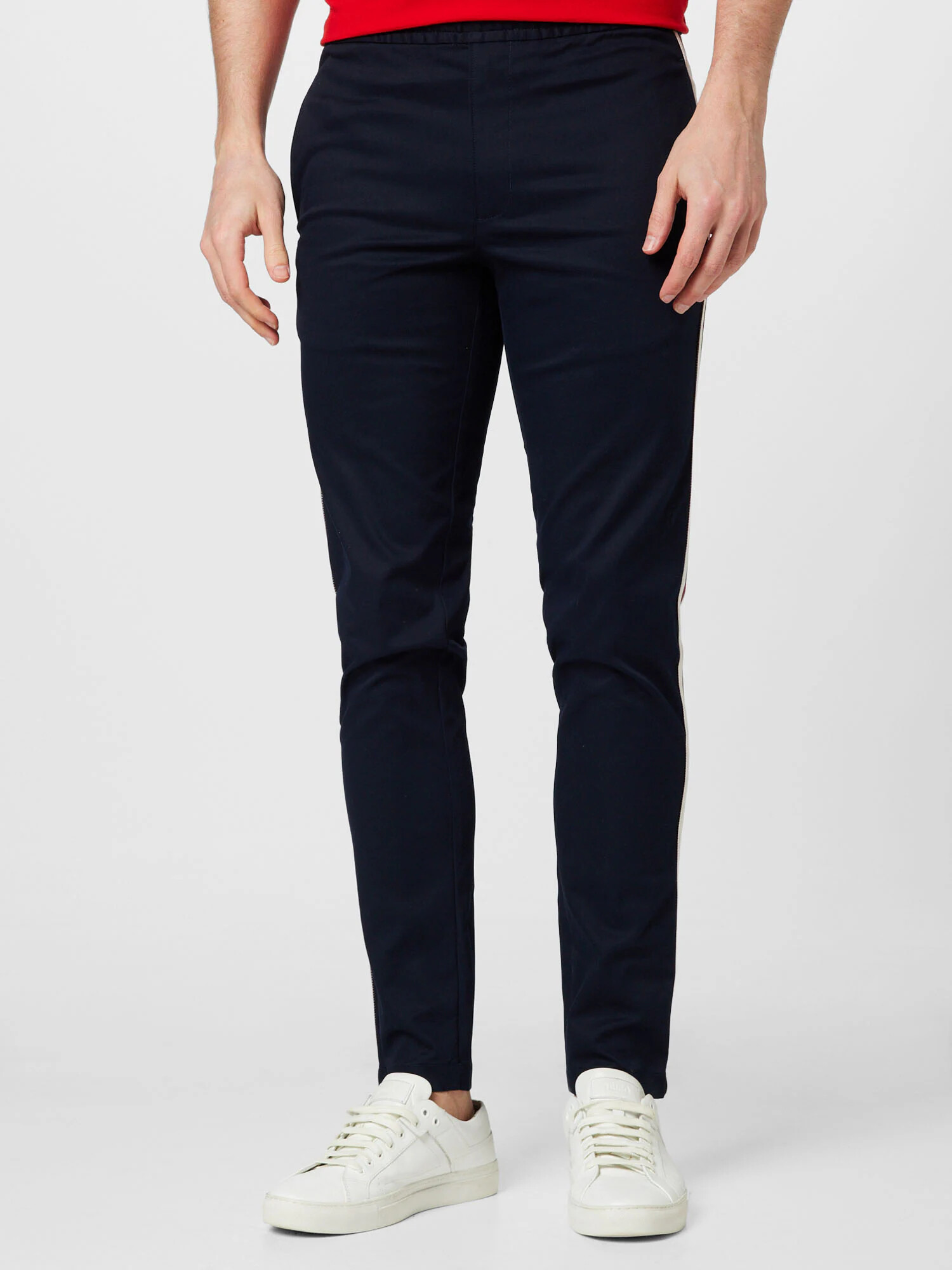 TOMMY HILFIGER Pantaloni eleganți 'Chelsea' albastru marin / roșu / alb - Pled.ro