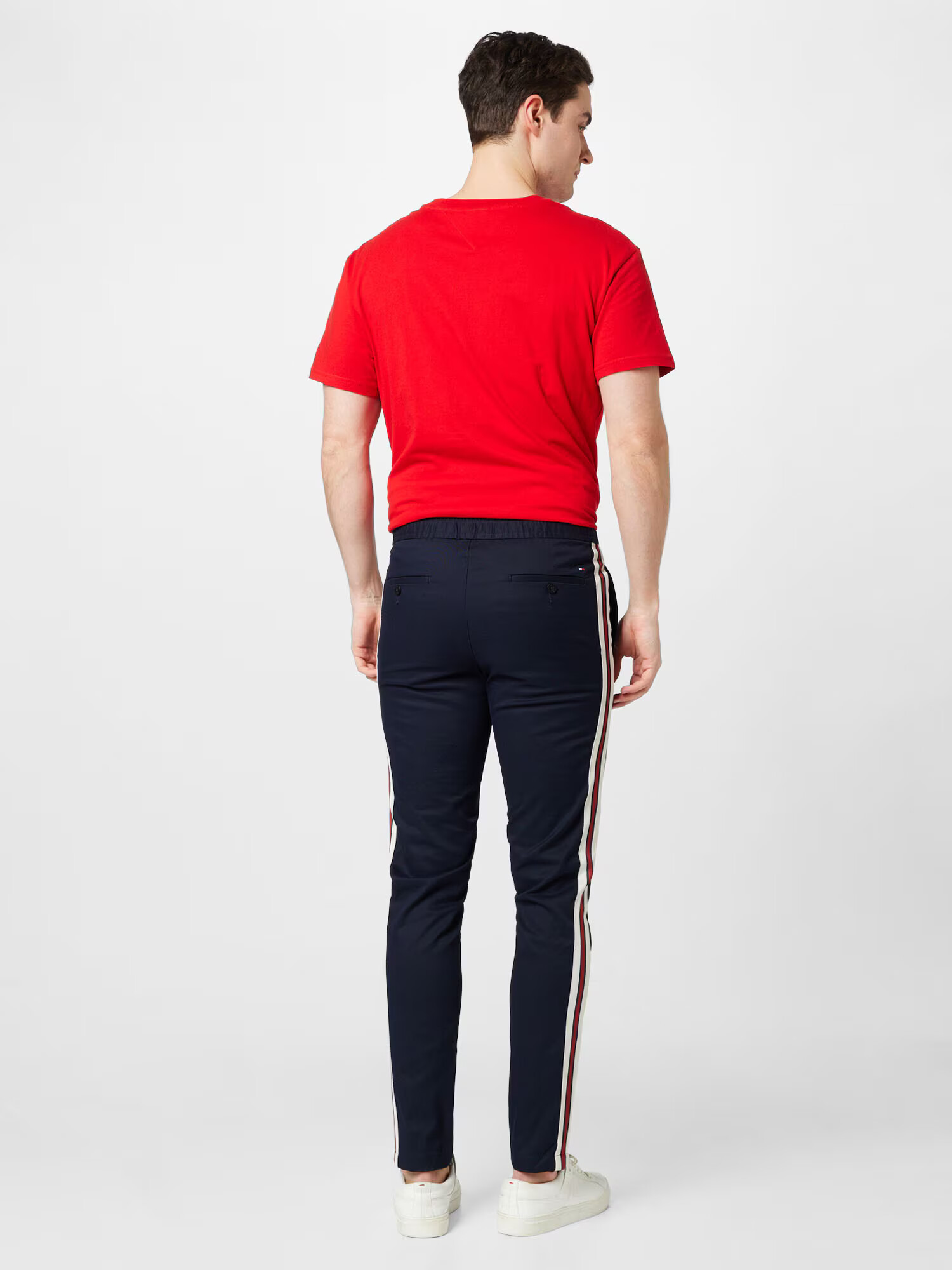 TOMMY HILFIGER Pantaloni eleganți 'Chelsea' albastru marin / roșu / alb - Pled.ro