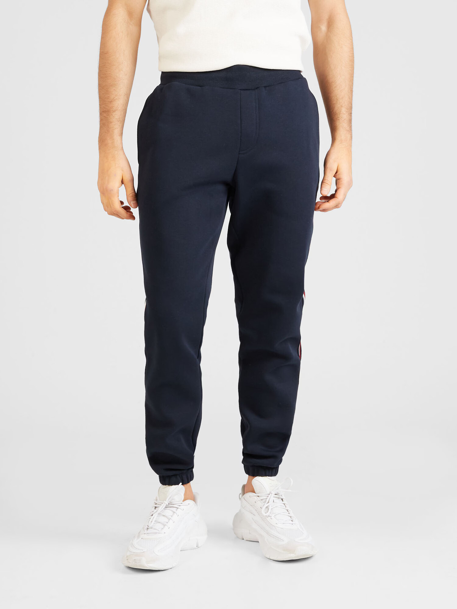 TOMMY HILFIGER Pantaloni 'GLOBAL STRIPE' bleumarin / roșu carmin / alb - Pled.ro