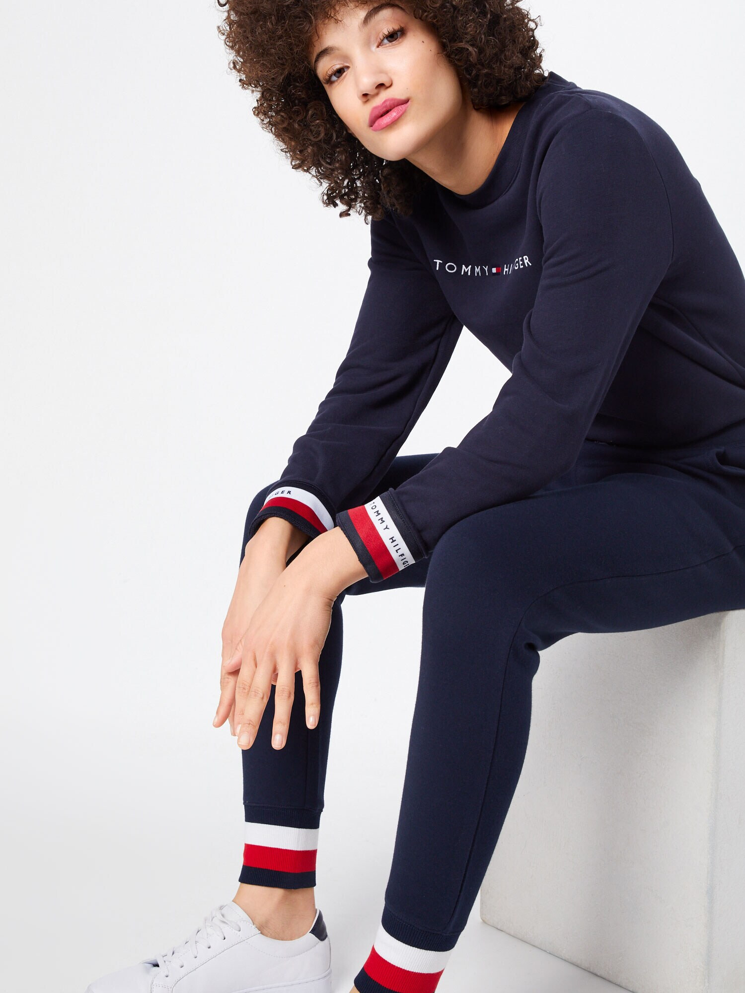 TOMMY HILFIGER Pantaloni 'Heritage' albastru închis / roșu / alb - Pled.ro