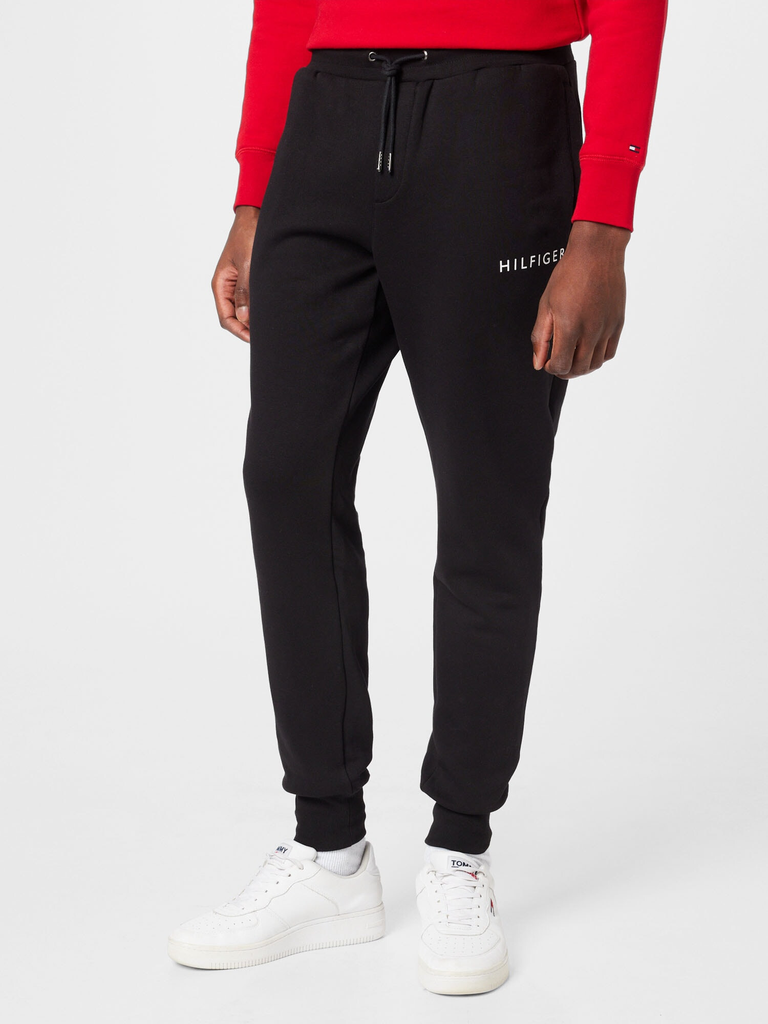 TOMMY HILFIGER Pantaloni negru / alb murdar - Pled.ro