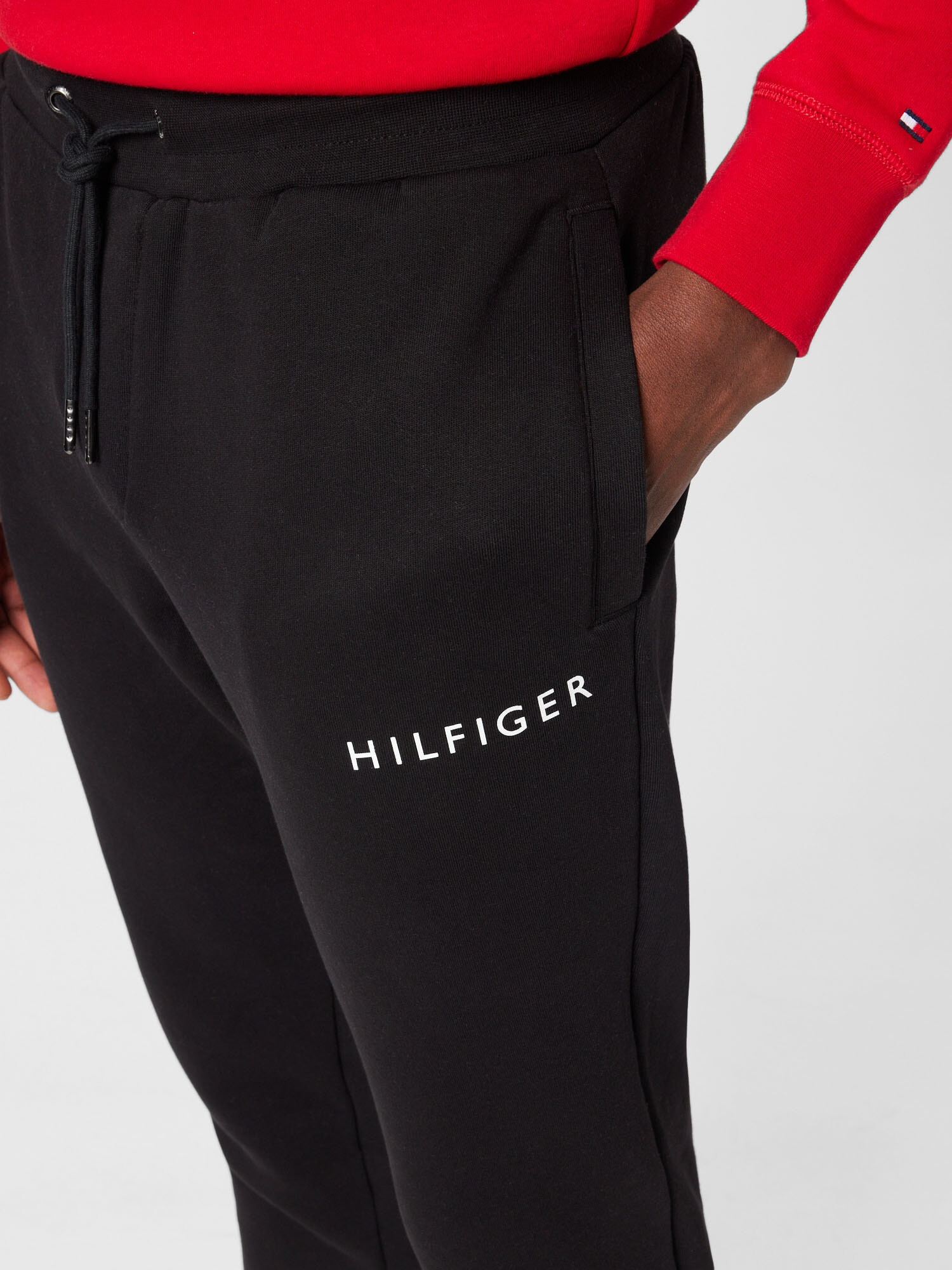 TOMMY HILFIGER Pantaloni negru / alb murdar - Pled.ro