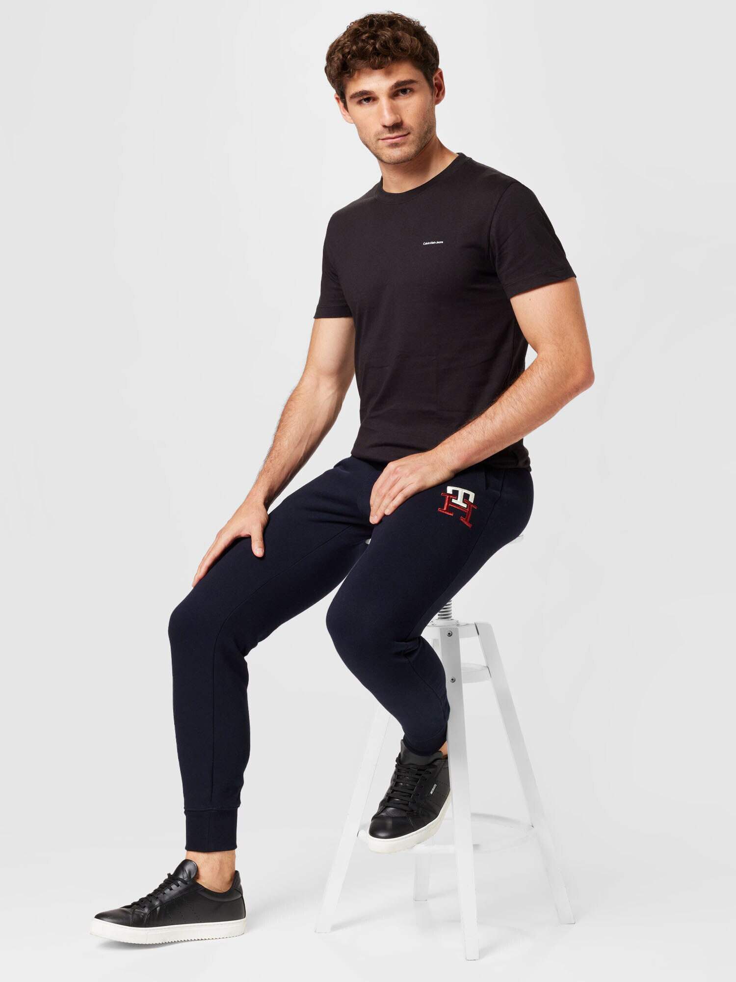 TOMMY HILFIGER Pantaloni roșu / negru / alb - Pled.ro