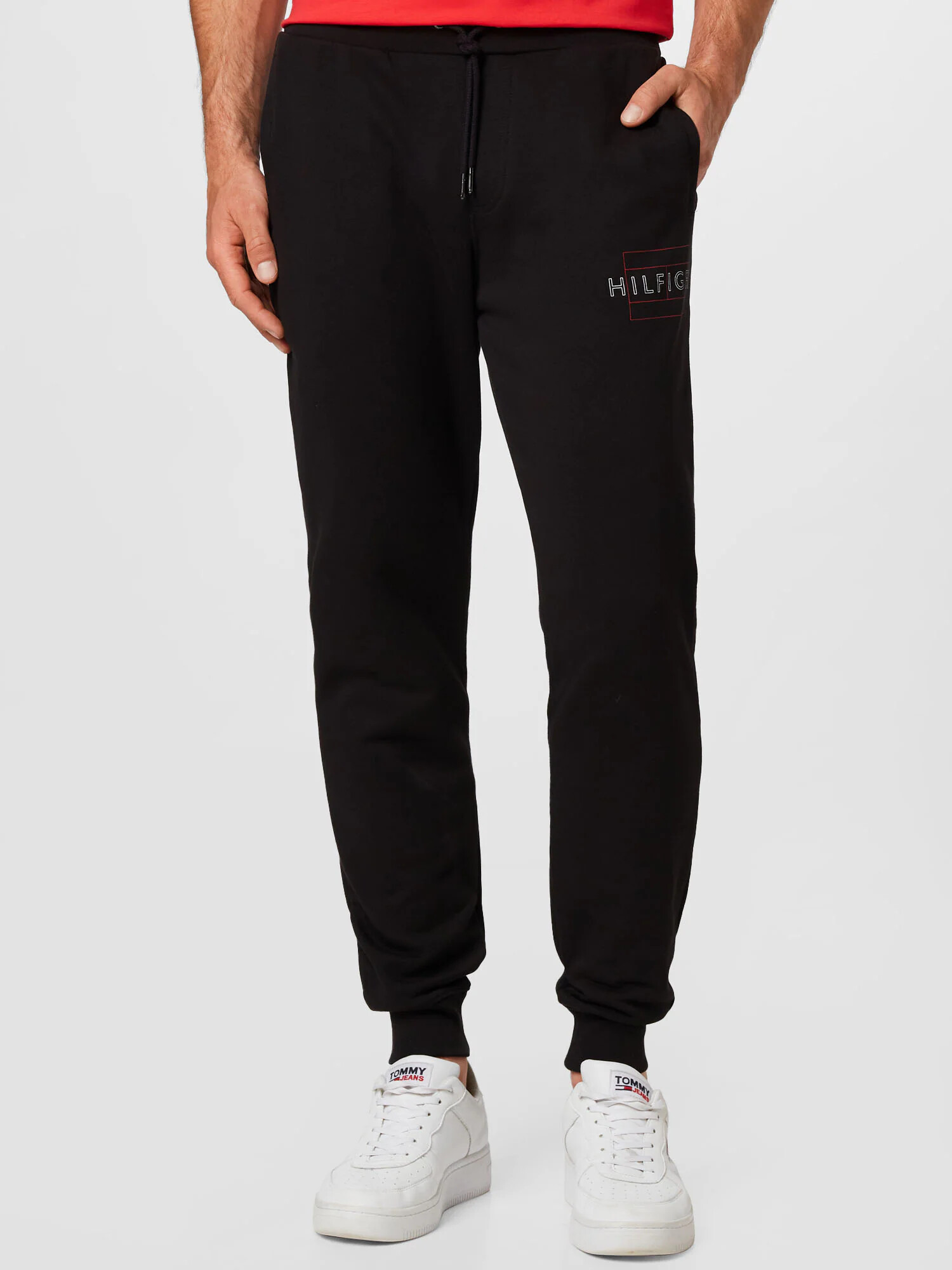 TOMMY HILFIGER Pantaloni roșu / negru / alb - Pled.ro