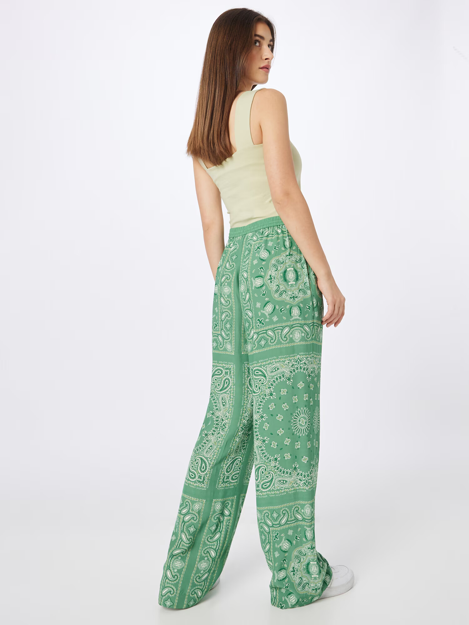 TOMMY HILFIGER Pantaloni verde / alb - Pled.ro