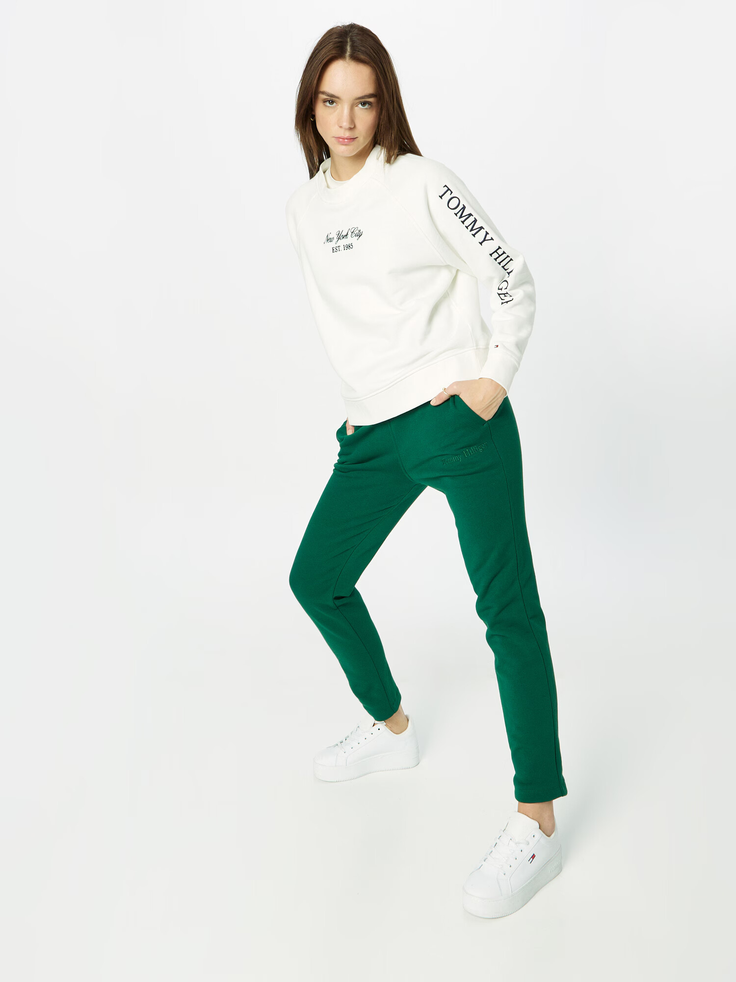 TOMMY HILFIGER Pantaloni verde iarbă - Pled.ro