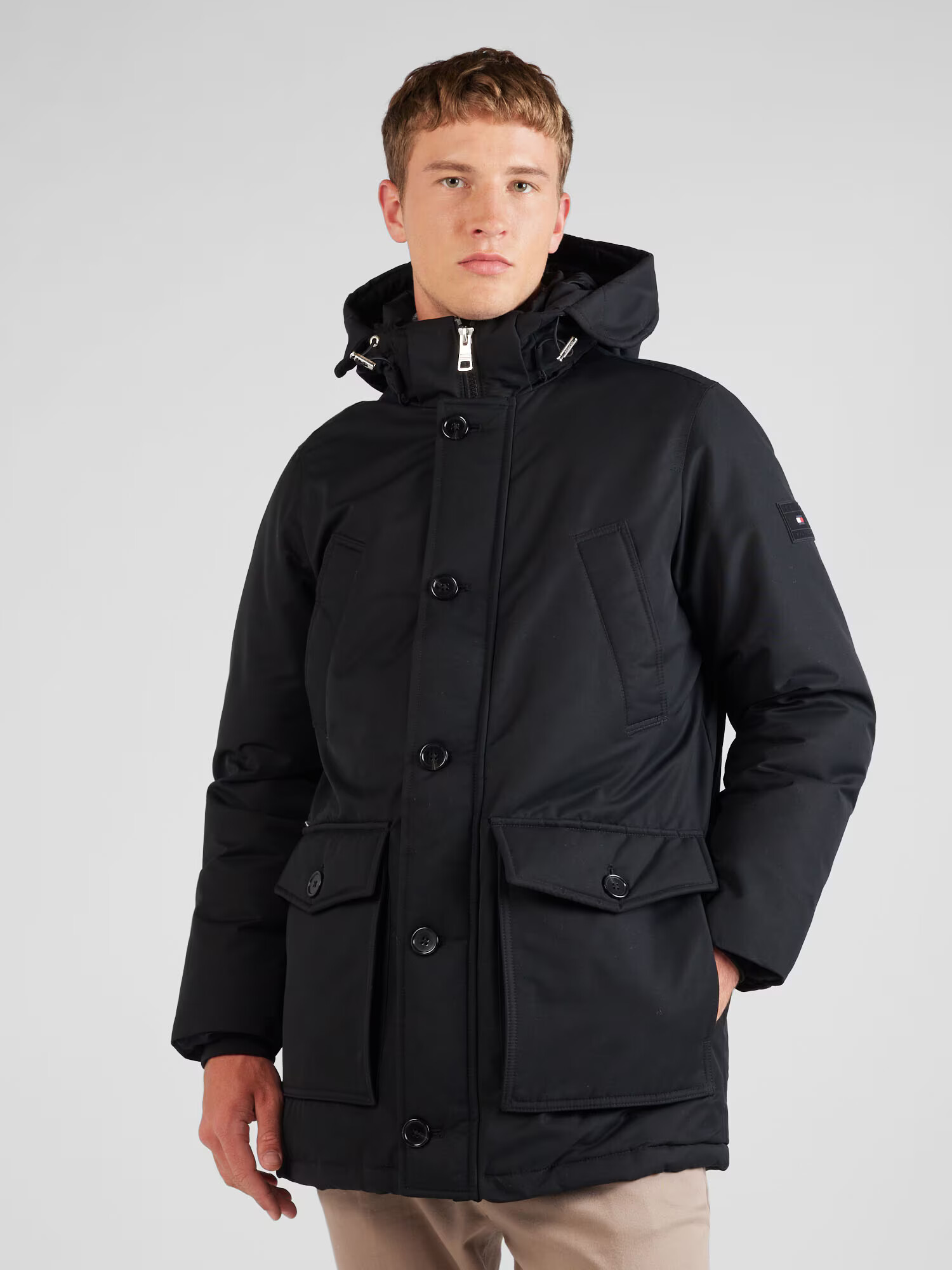 TOMMY HILFIGER Parka de iarnă bleumarin / roșu / negru / alb - Pled.ro