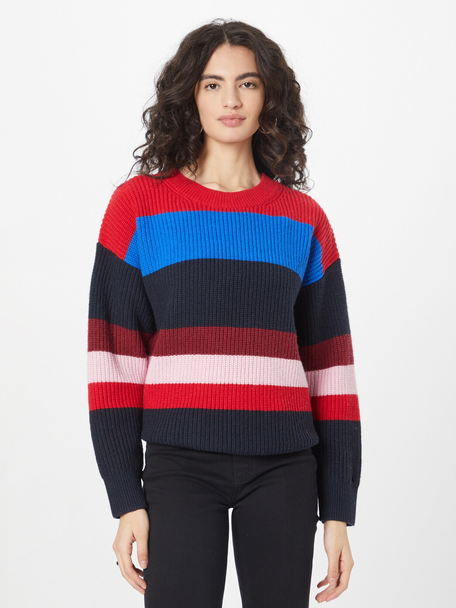 TOMMY HILFIGER Pulover albastru / albastru noapte / roz / roșu - Pled.ro