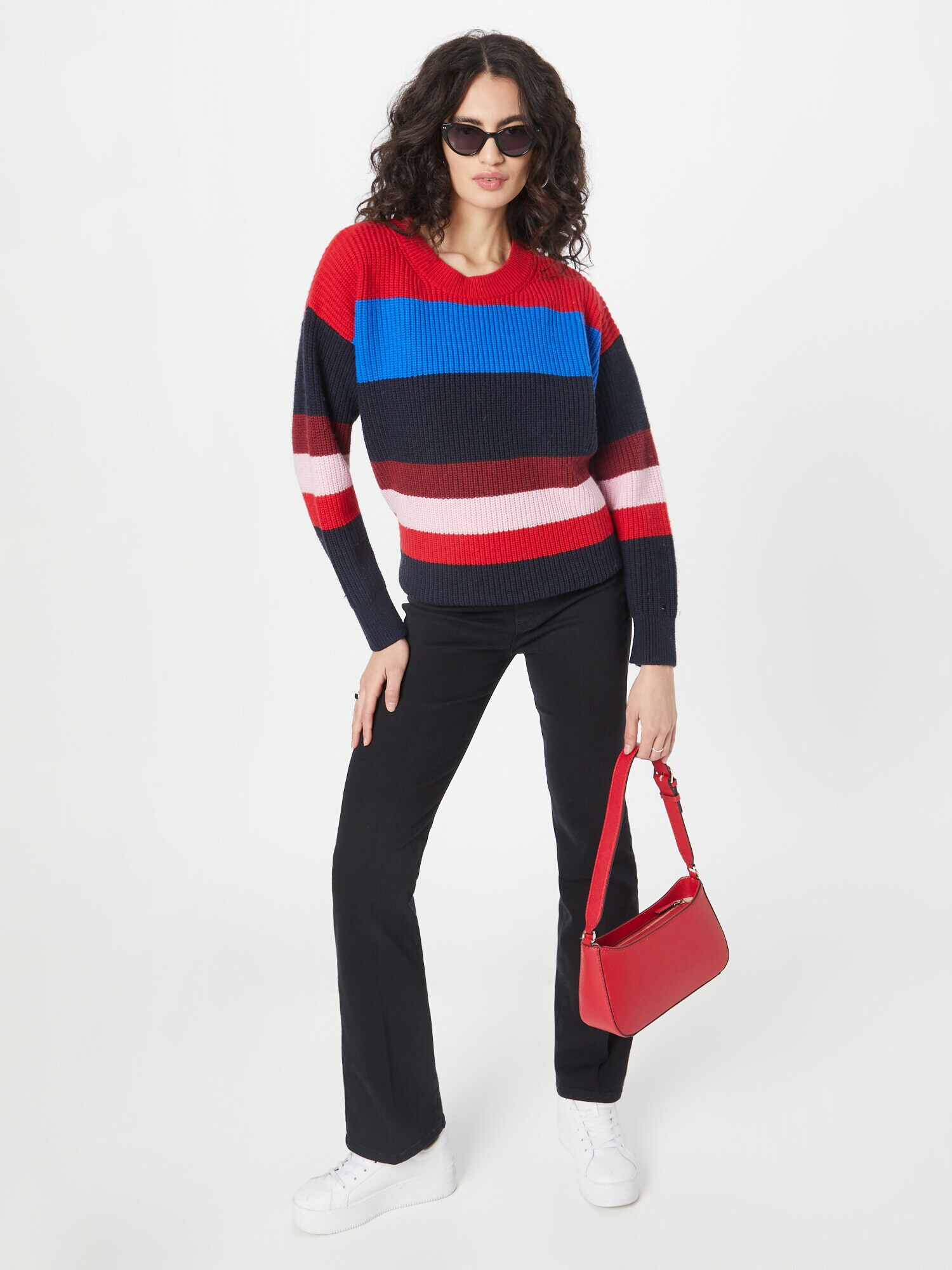 TOMMY HILFIGER Pulover albastru / albastru noapte / roz / roșu - Pled.ro