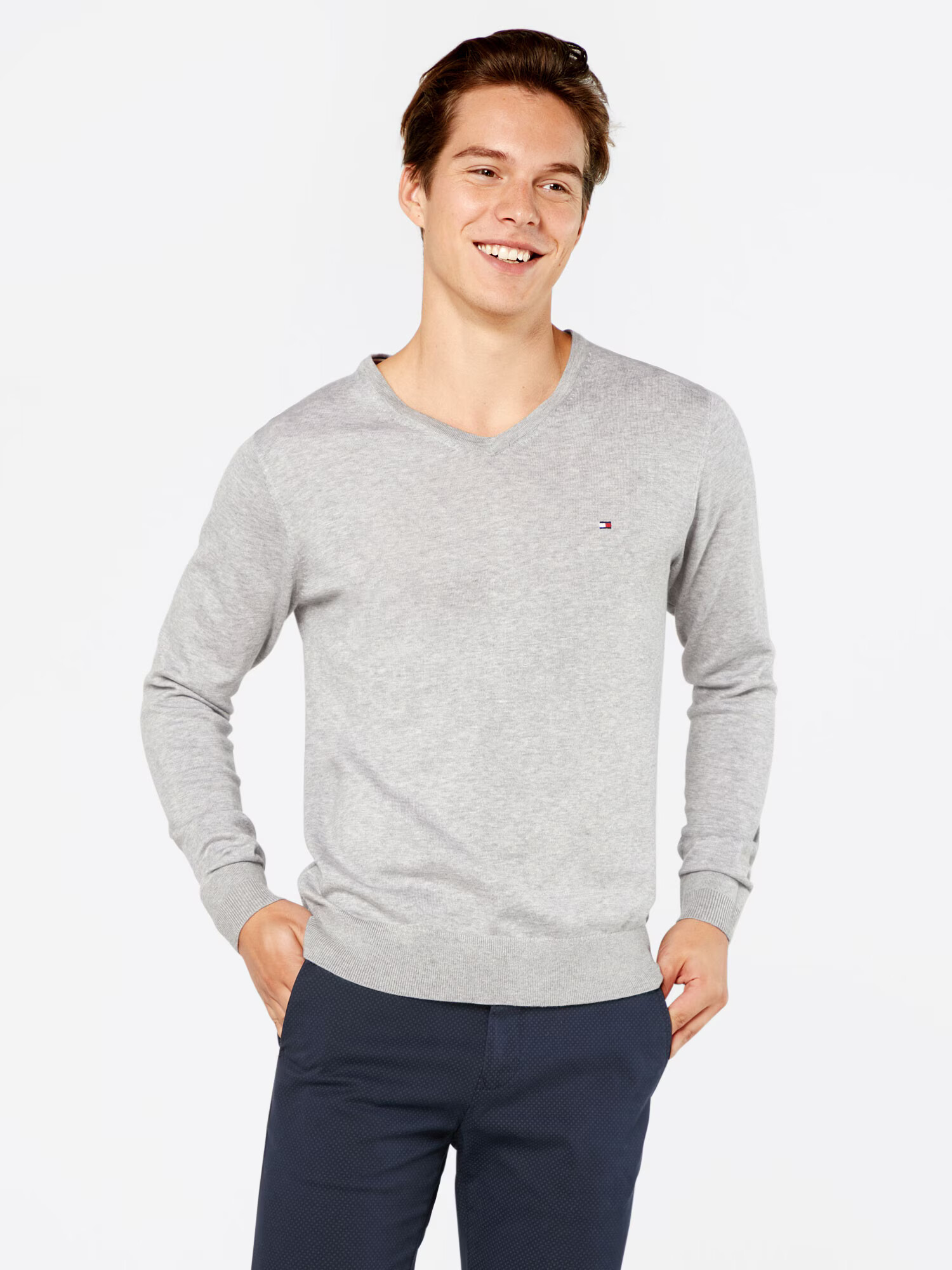 TOMMY HILFIGER Pulover albastru / gri deschis / roșu / alb - Pled.ro