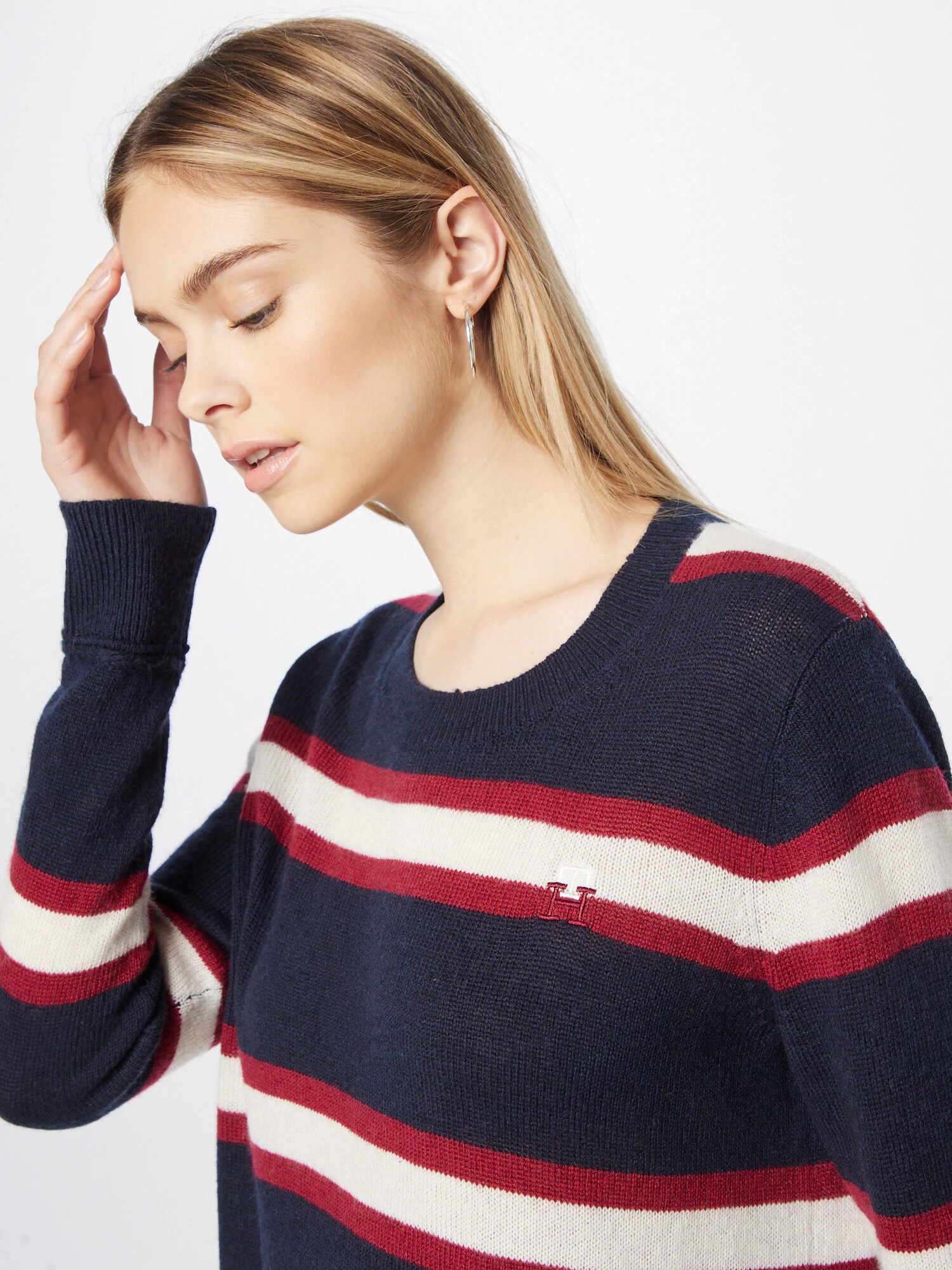 TOMMY HILFIGER Pulover albastru închis / roșu / alb - Pled.ro