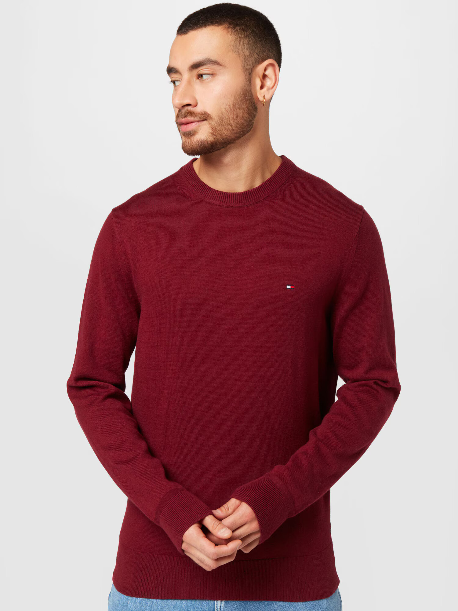 TOMMY HILFIGER Pulover albastru închis / roșu burgundy / roșu intens / alb - Pled.ro