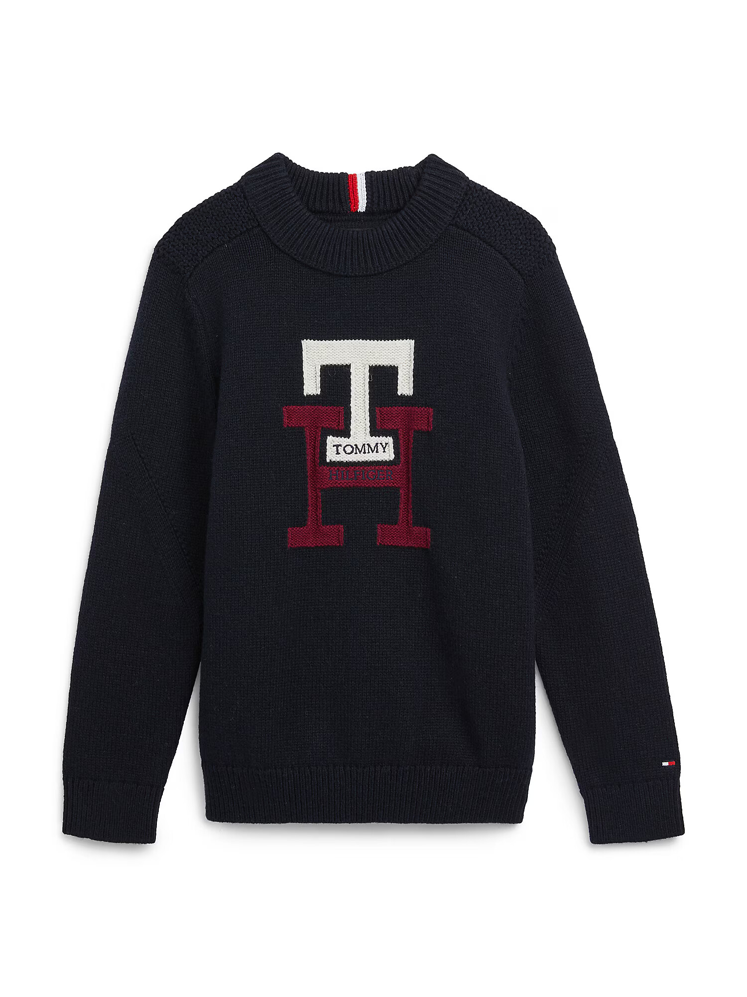 TOMMY HILFIGER Pulover albastru închis / roșu vin / alb - Pled.ro