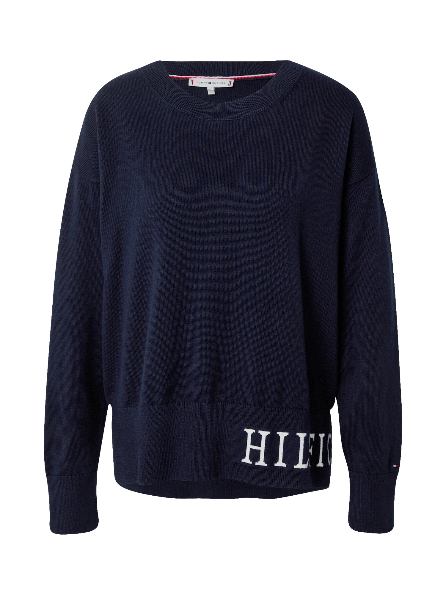 TOMMY HILFIGER Pulover albastru marin / alb - Pled.ro