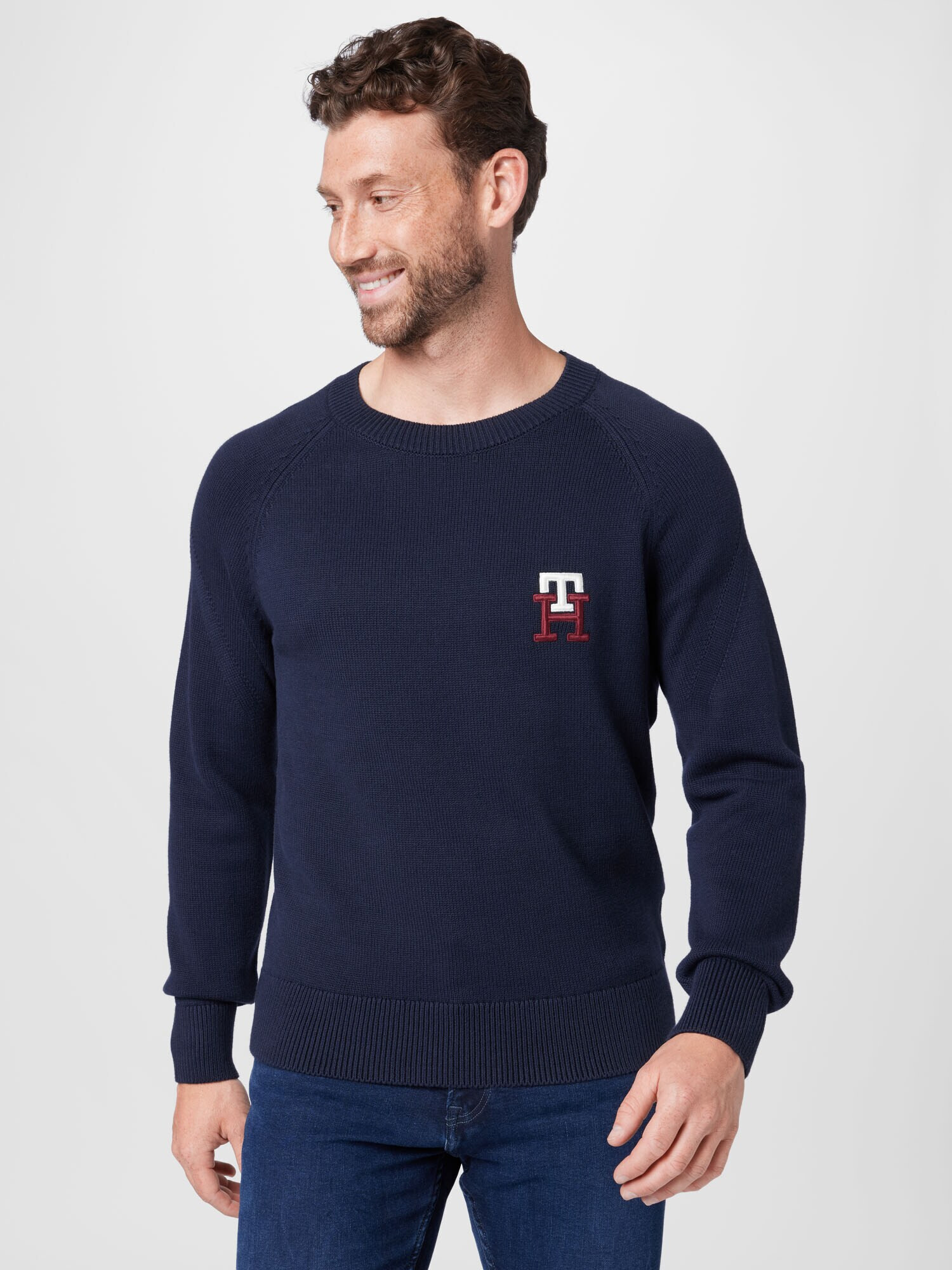 TOMMY HILFIGER Pulover albastru marin / roșu / alb - Pled.ro