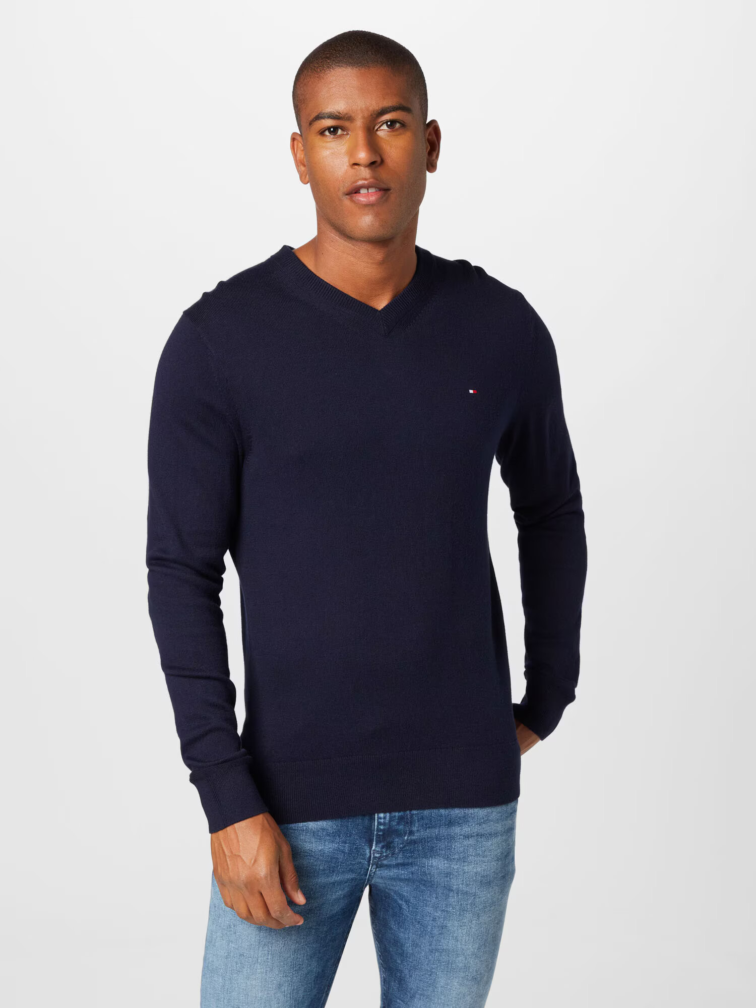 TOMMY HILFIGER Pulover bleumarin / roșu / alb - Pled.ro