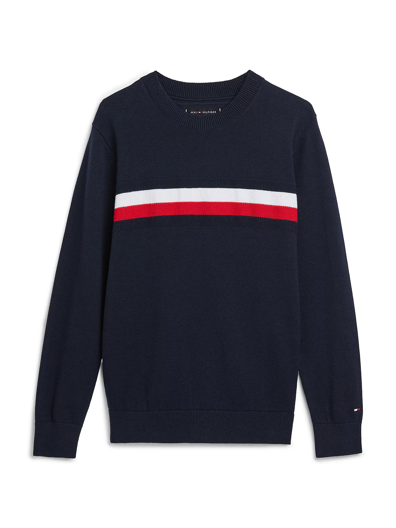 TOMMY HILFIGER Pulover albastru noapte / roșu / alb - Pled.ro