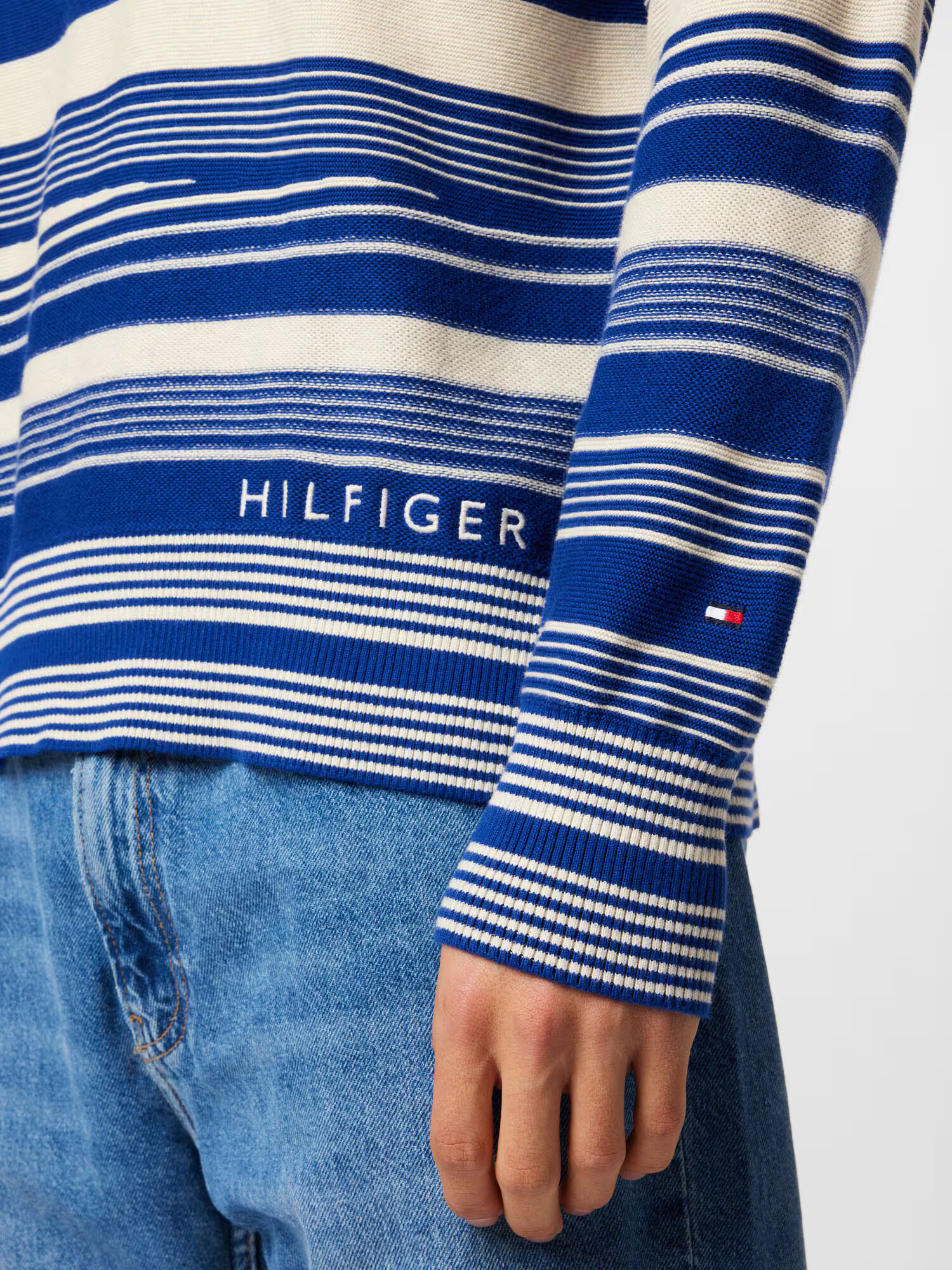 TOMMY HILFIGER Pulover bej / albastru - Pled.ro