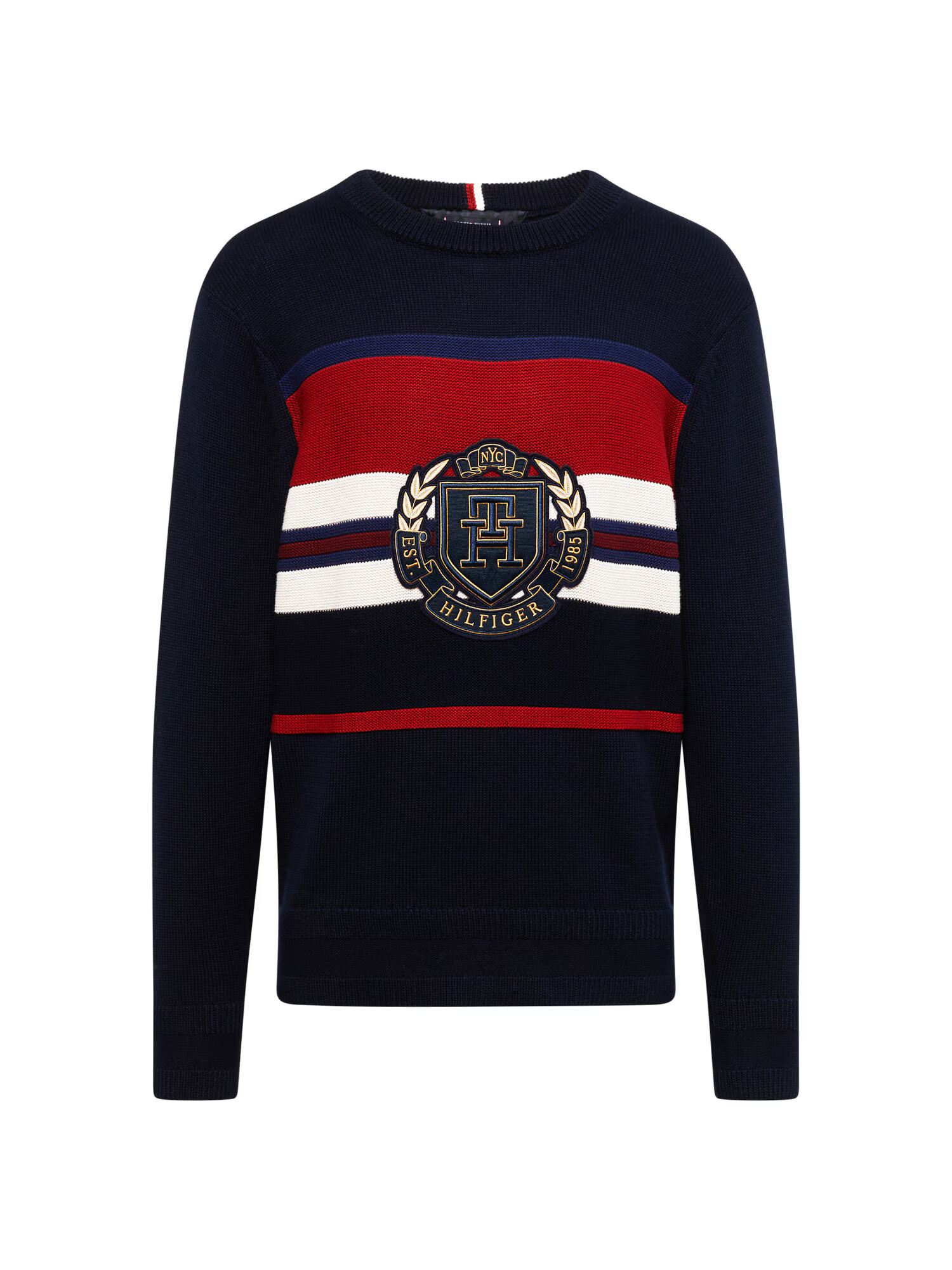 TOMMY HILFIGER Pulover bleumarin / albastru noapte / roșu / alb - Pled.ro