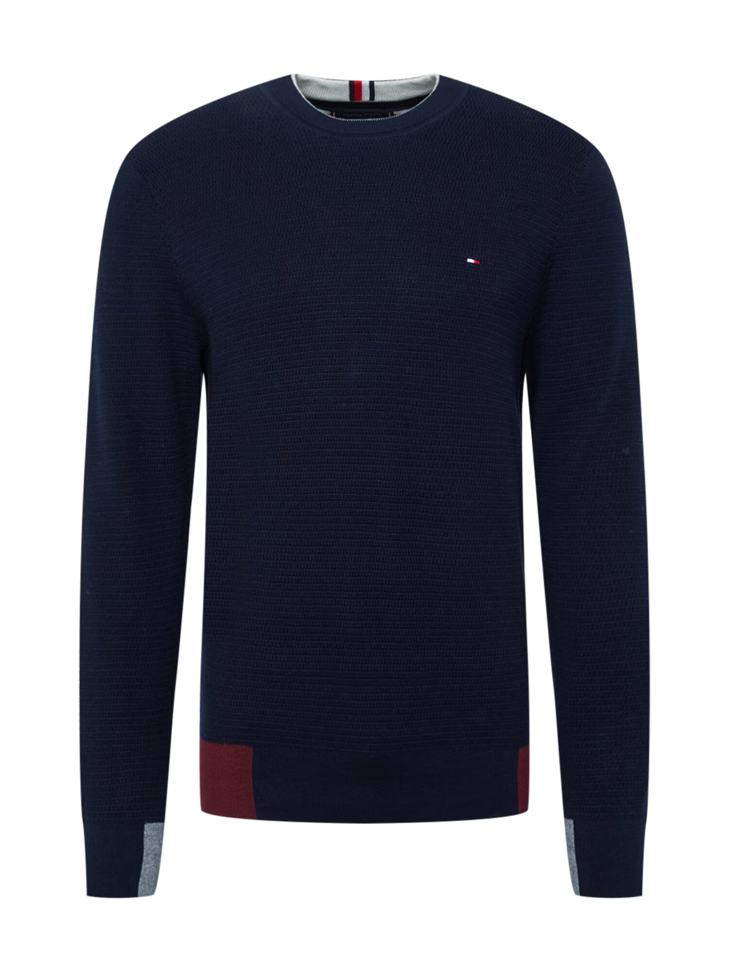 TOMMY HILFIGER Pulover bleumarin / gri deschis / roşu închis - Pled.ro