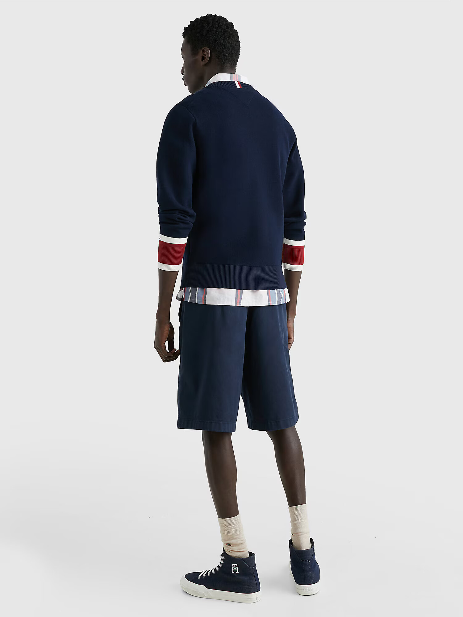 TOMMY HILFIGER Pulover bleumarin / roșu / alb - Pled.ro