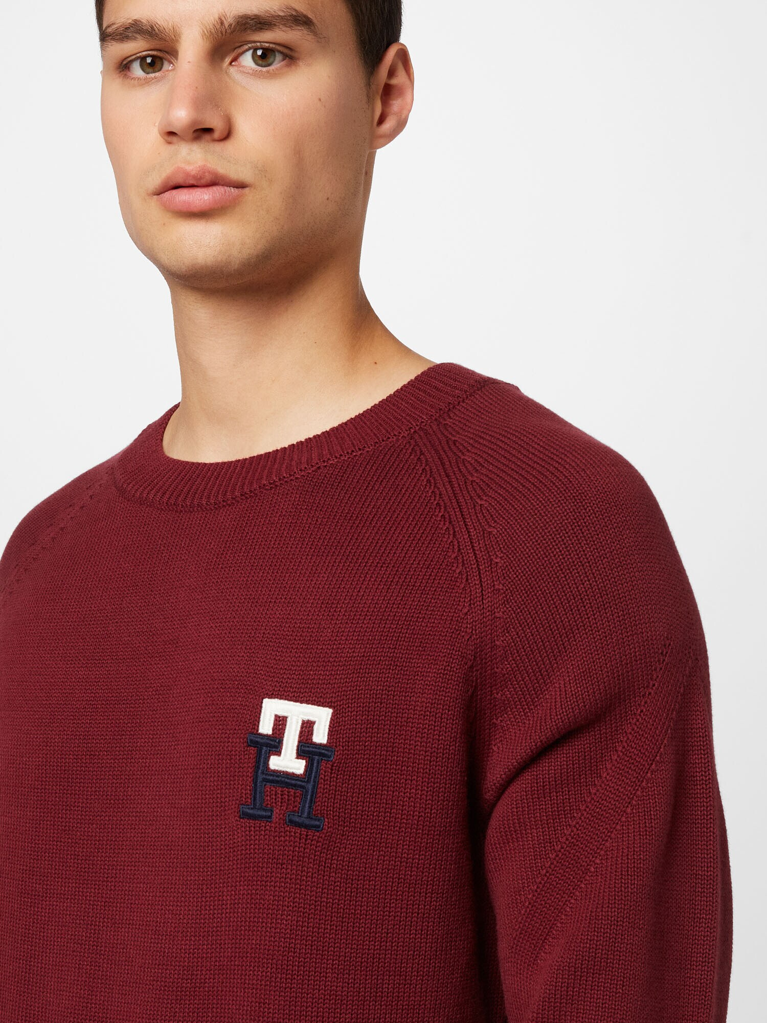 TOMMY HILFIGER Pulover bleumarin / roșu bordeaux / alb - Pled.ro