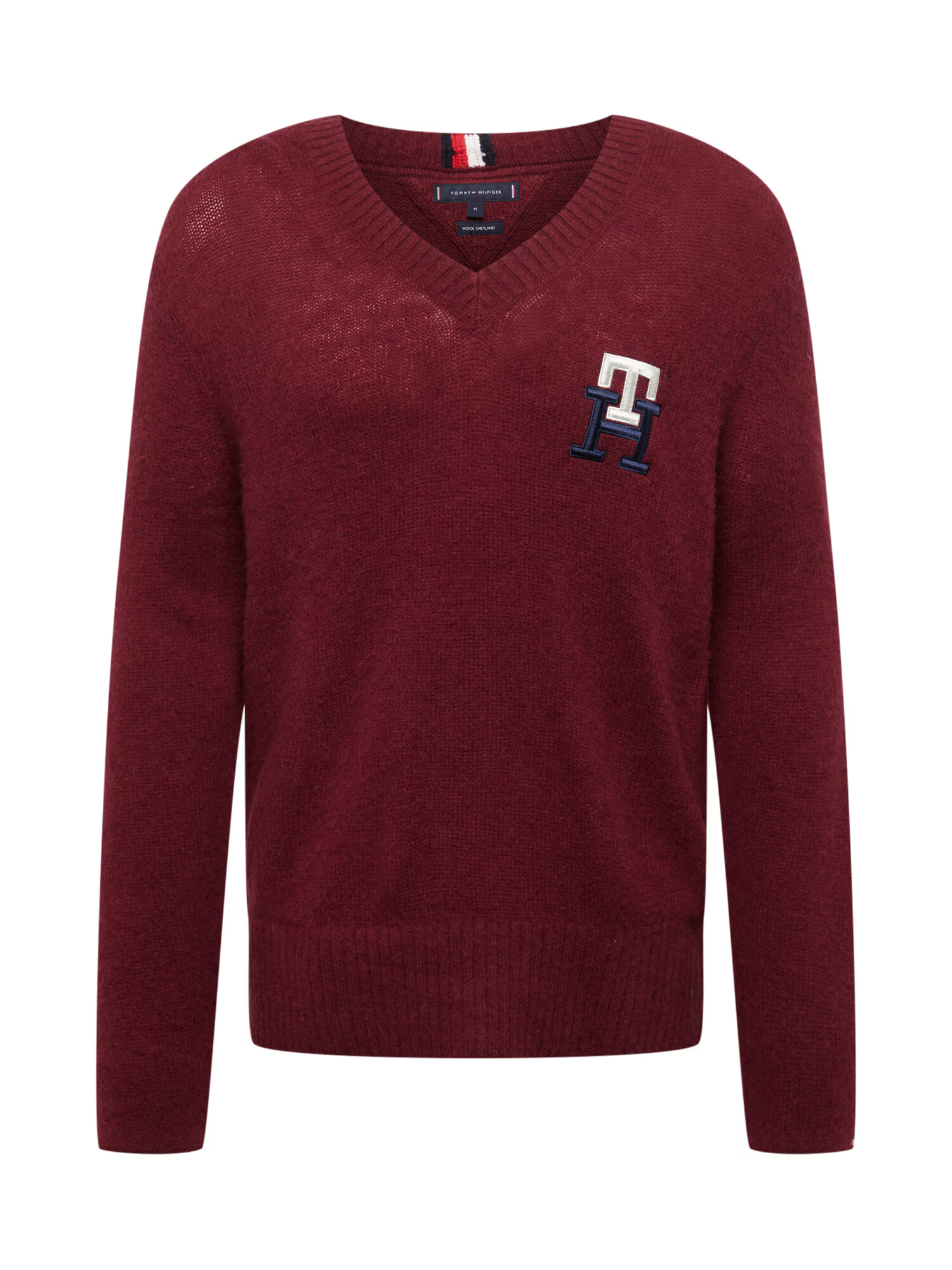 TOMMY HILFIGER Pulover bleumarin / roșu bordeaux / alb - Pled.ro