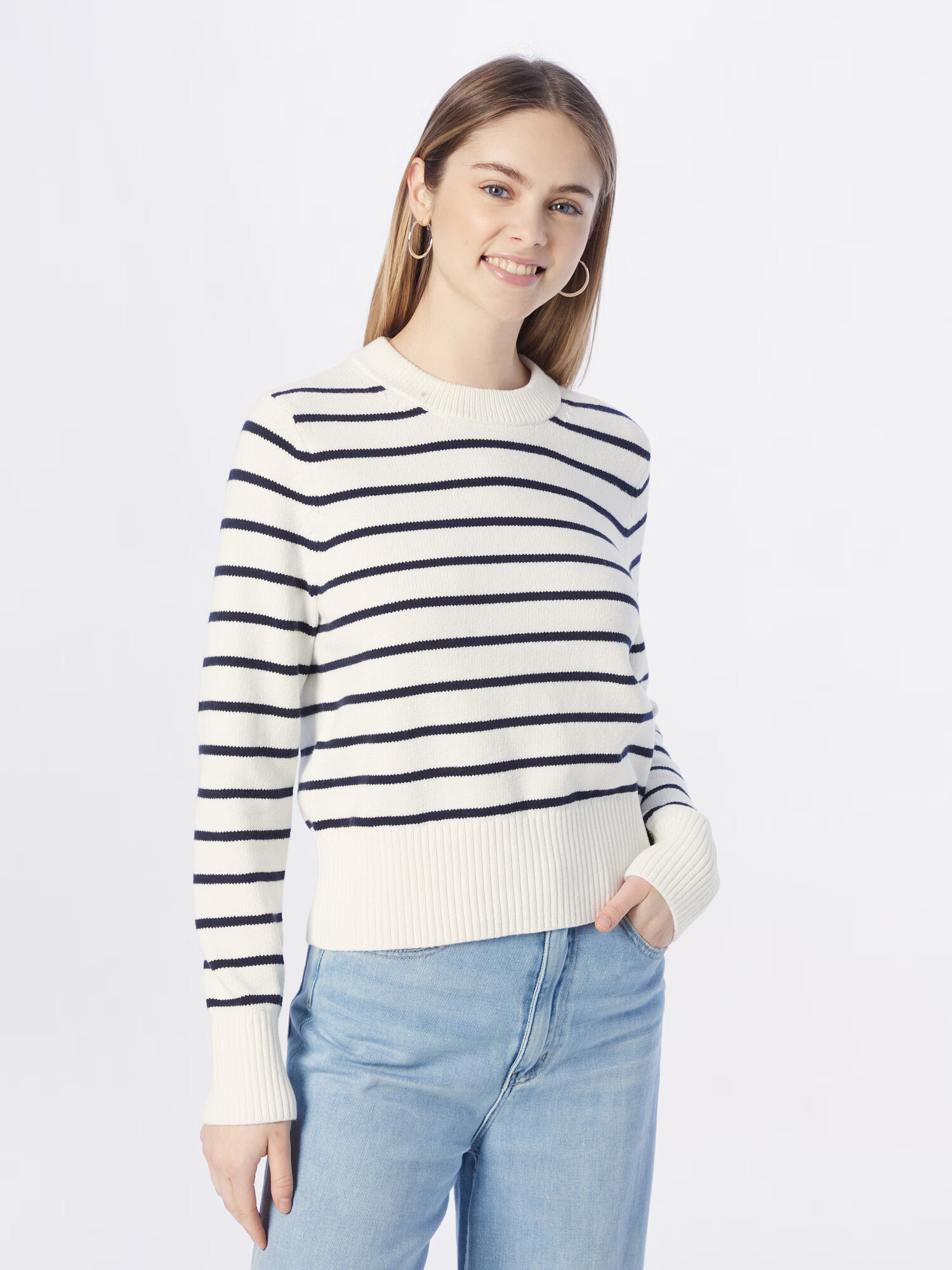 TOMMY HILFIGER Pulover 'Breton' albastru marin / alb - Pled.ro