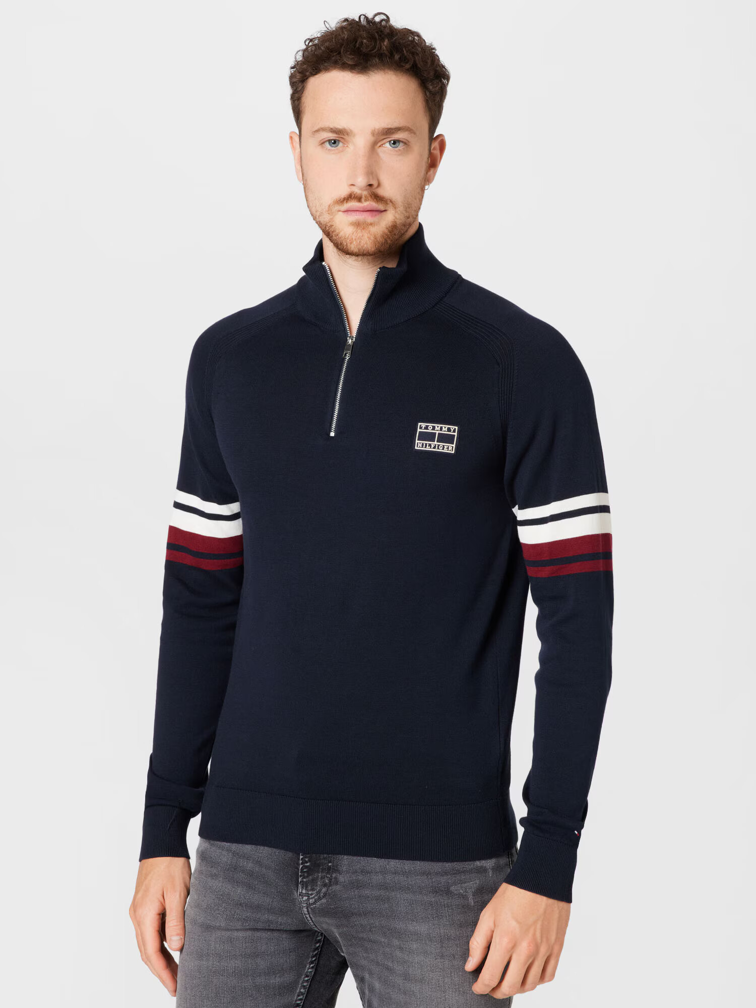 TOMMY HILFIGER Pulover crem / albastru / alb - Pled.ro