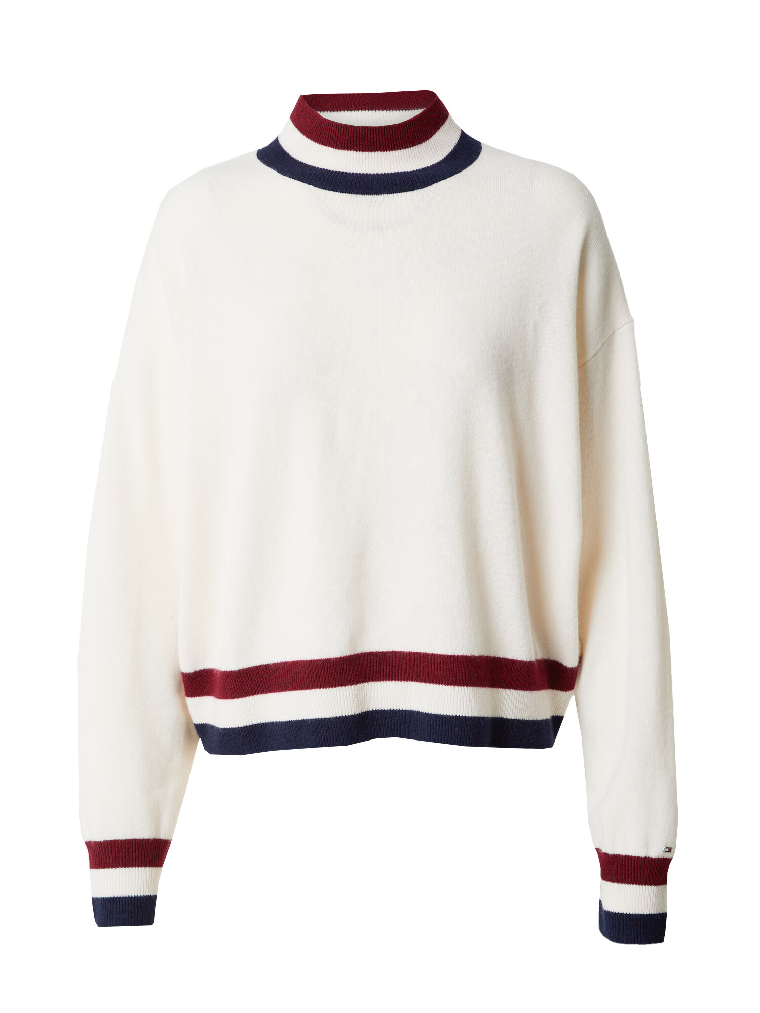 TOMMY HILFIGER Pulover crem / bleumarin / roşu închis - Pled.ro