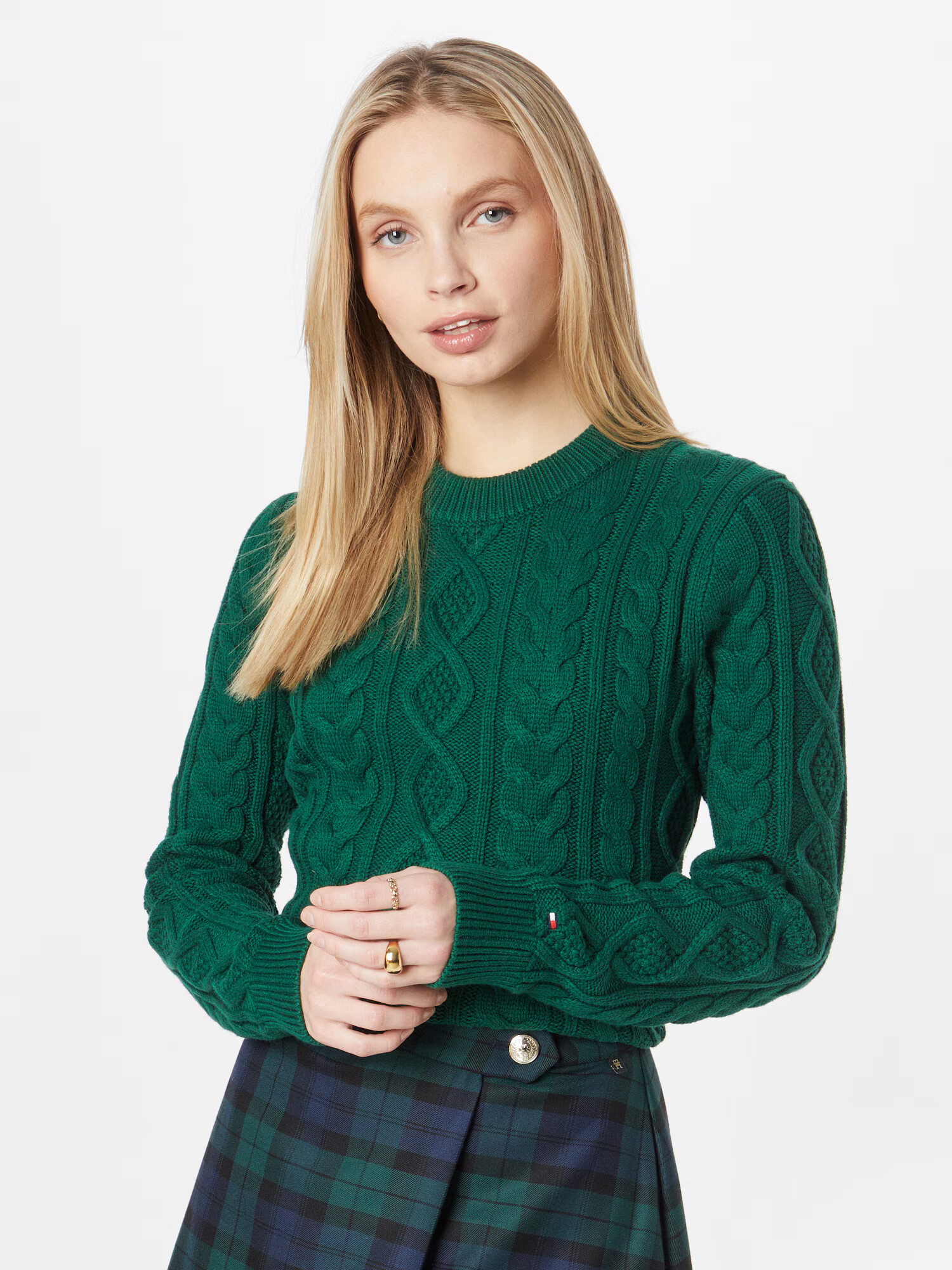 TOMMY HILFIGER Pulover verde smarald / roșu / alb - Pled.ro