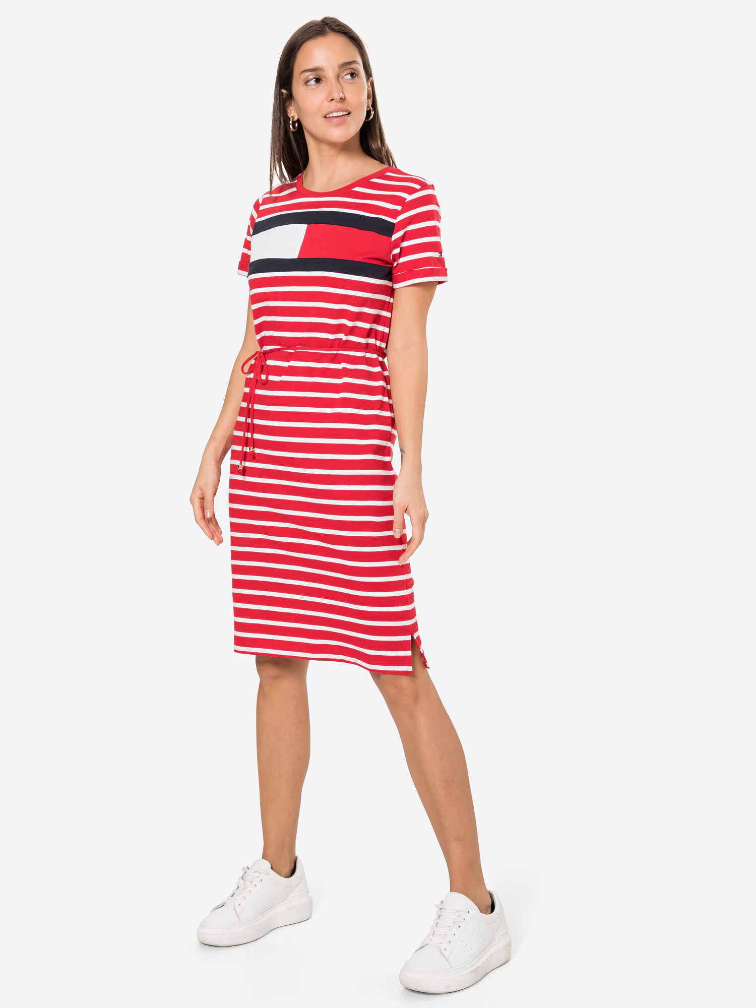 TOMMY HILFIGER Rochie 'Abo' albastru noapte / roșu / alb - Pled.ro