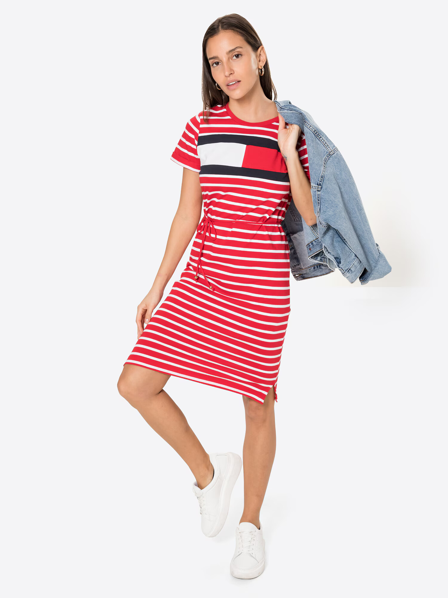 TOMMY HILFIGER Rochie 'Abo' albastru noapte / roșu / alb - Pled.ro